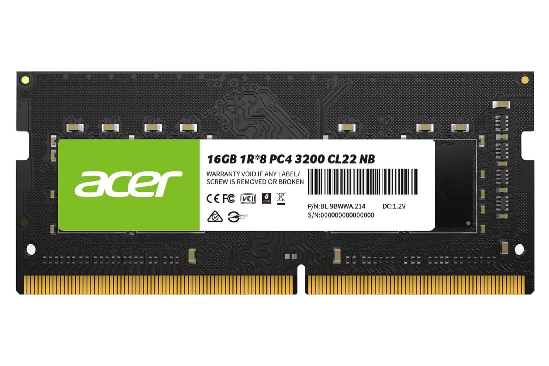 رم لپ تاپ ایسر Acer SD100 16GB DDR4-3200 CL22