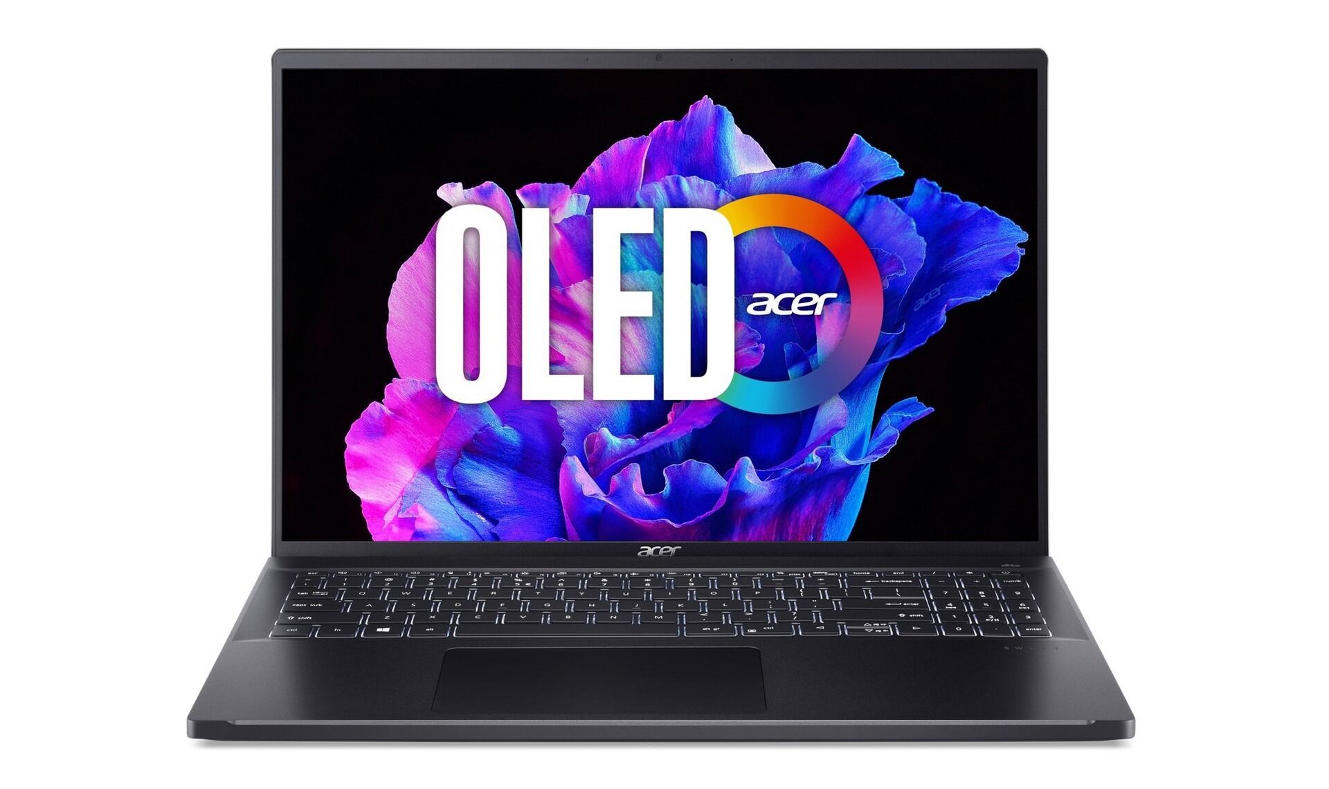 لپ‌تاپ ایسر سوییفت گو ۱۶ پرو Black Edition از نمای جلو