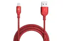 کابل شارژ USB آدام المنتس Type-A به Lightning مدل PeAk III 120B با طول 1.2 متر رنگ قرمز