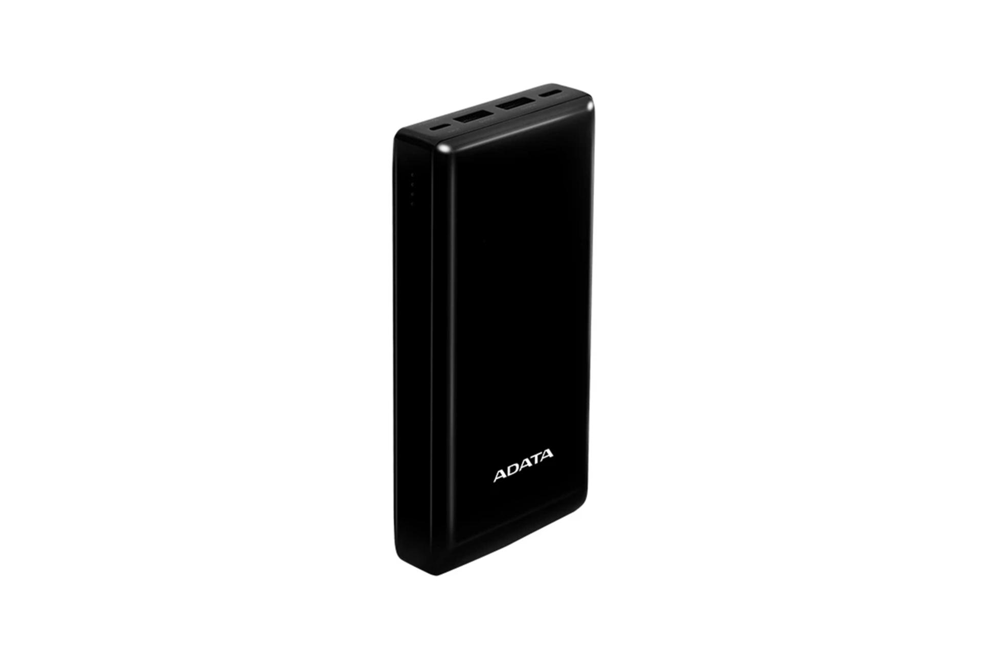 ابعاد و اندازه پاور بانک ای دیتا C20 با ظرفیت 20000 میلی‌آمپر ساعت