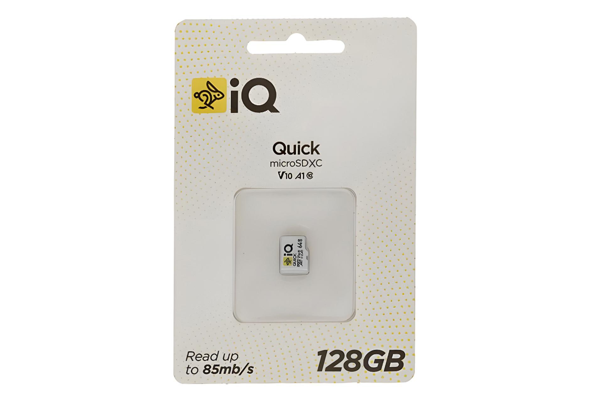 جعبه کارت حافظه آی کیو iQ Quick microSDXC Class 10 UHS-I U1 128GB