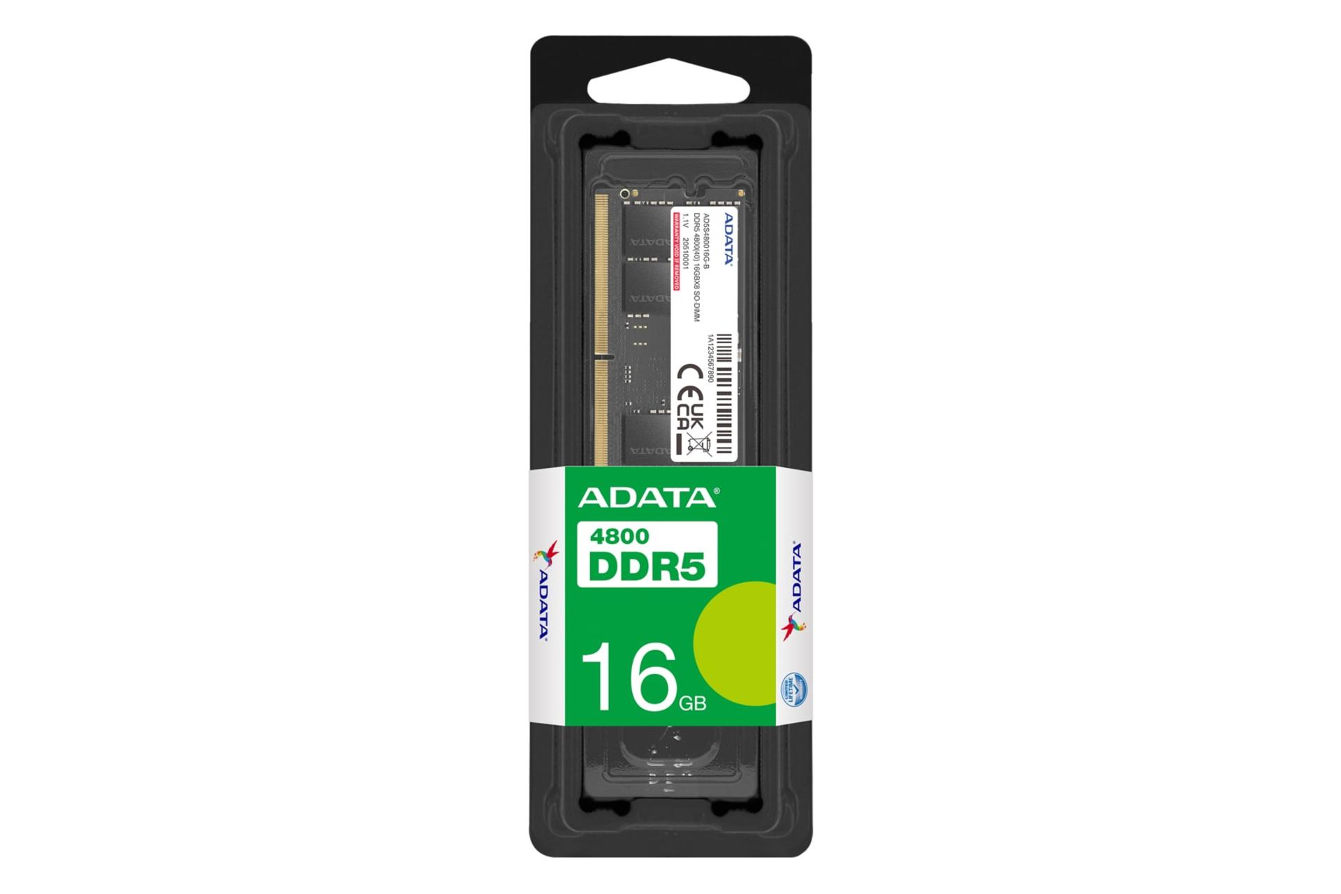 جعبه رم ای دیتا ADATA SO-DIMM 16GB DDR5-4800 CL40