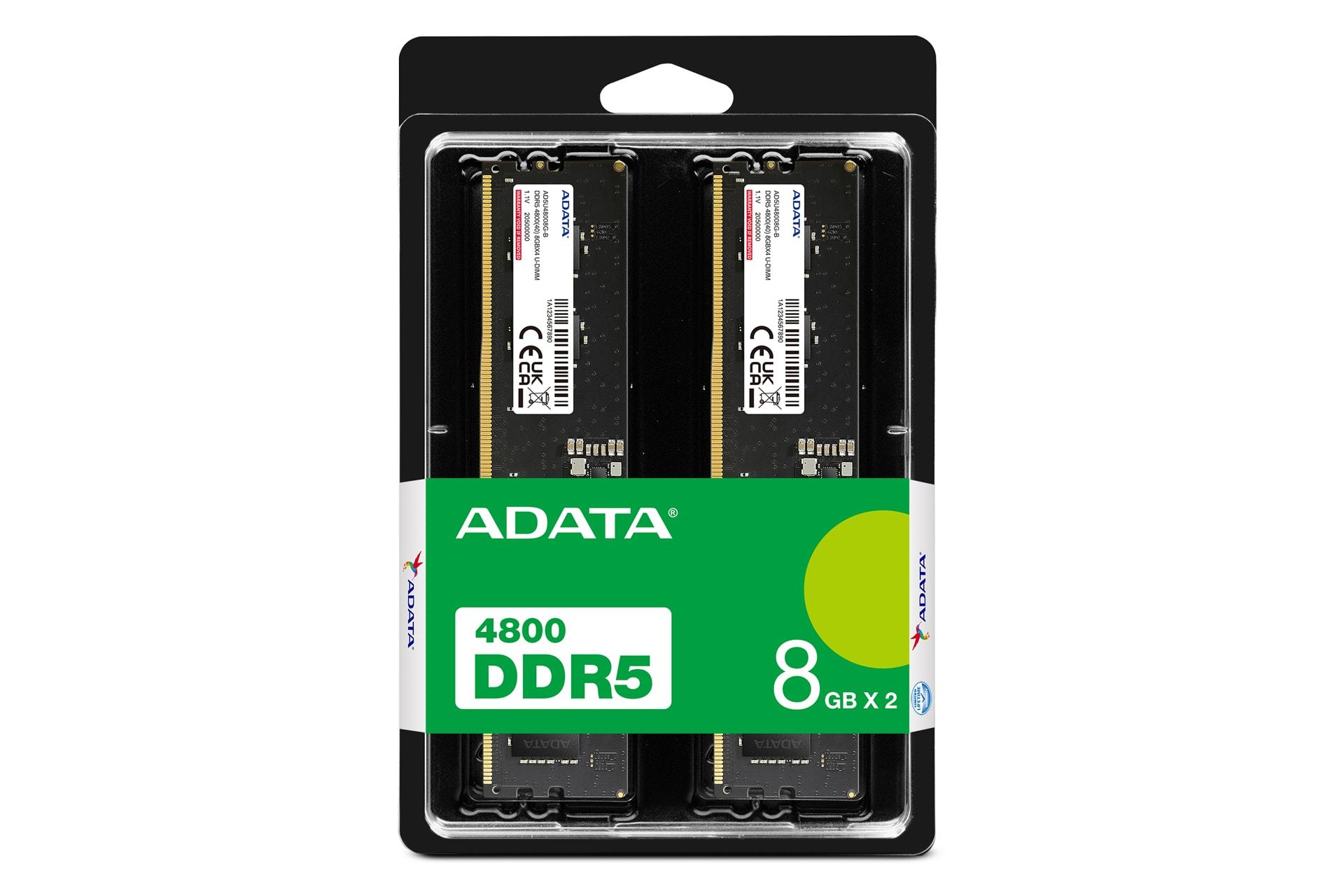 جعبه رم ای دیتا ADATA U-DIMM 16GB (2x8) DDR5-4800 CL40
