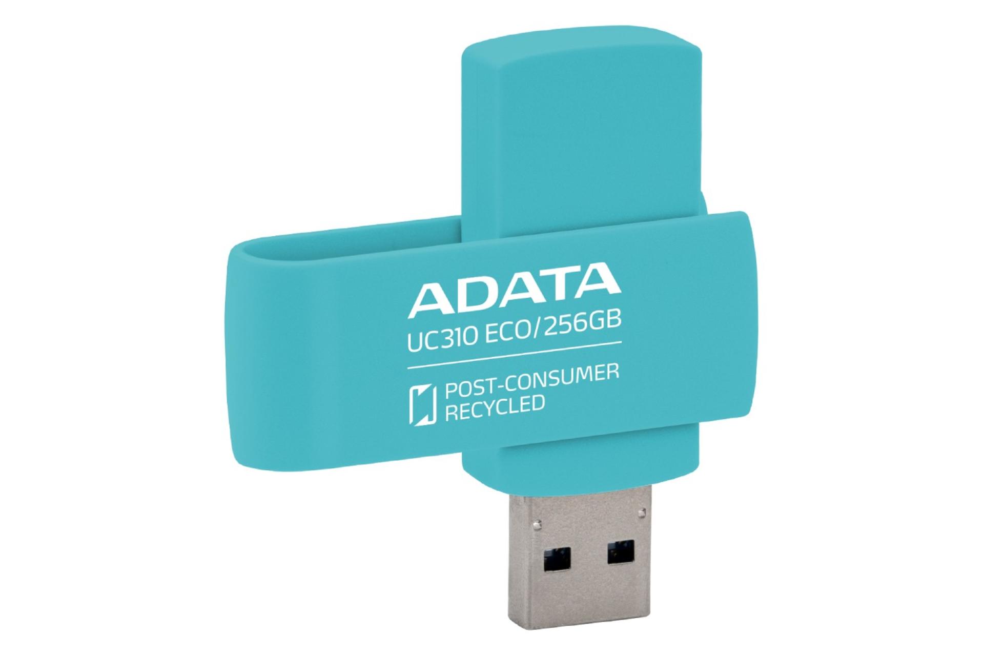 نمای رو به رو فلش مموری ای دیتا مدل UC310 ECO ظرفیت 64 گیگابایت USB 3.2