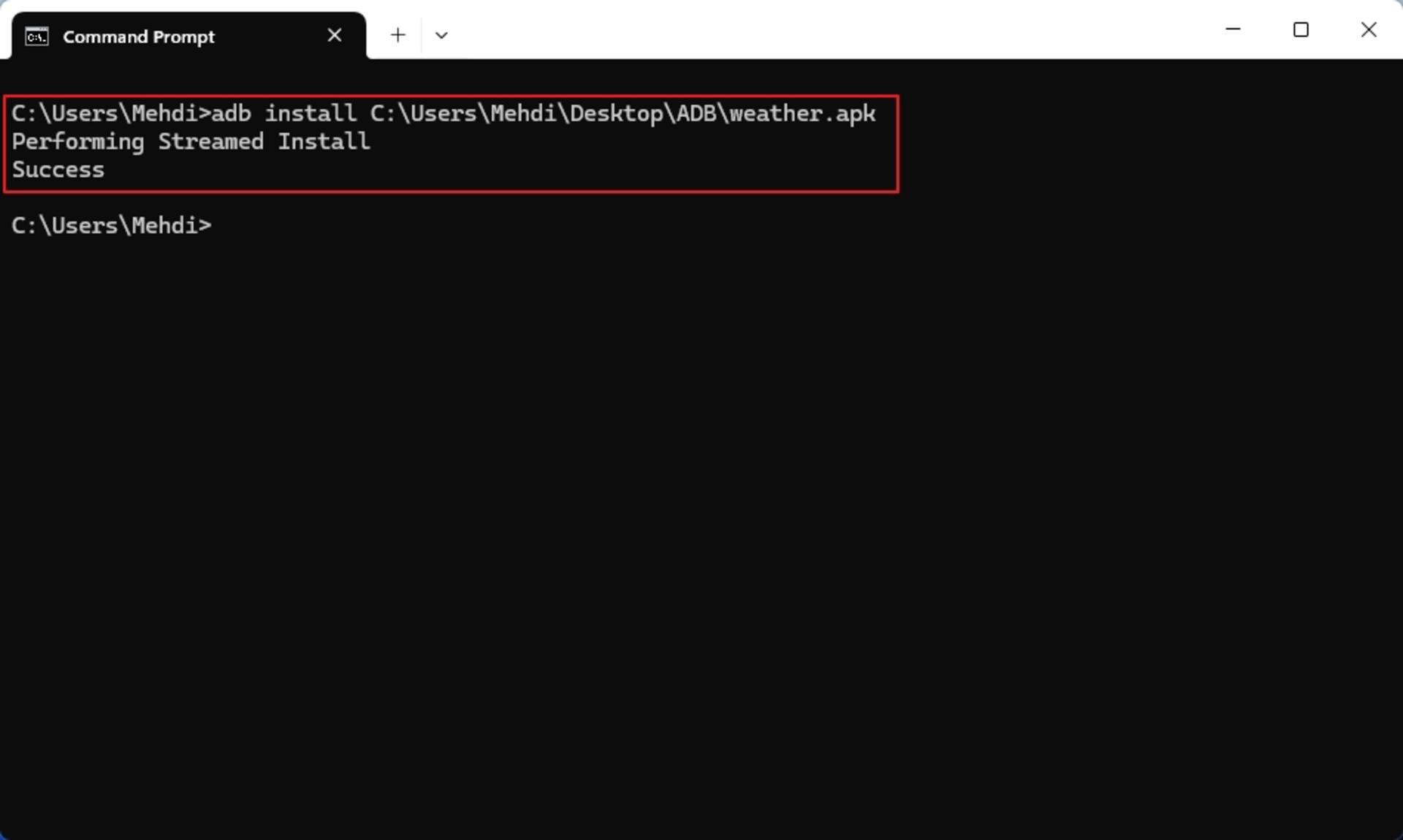 نصب فایل APK روی گوشی اندروید از طریق ADB