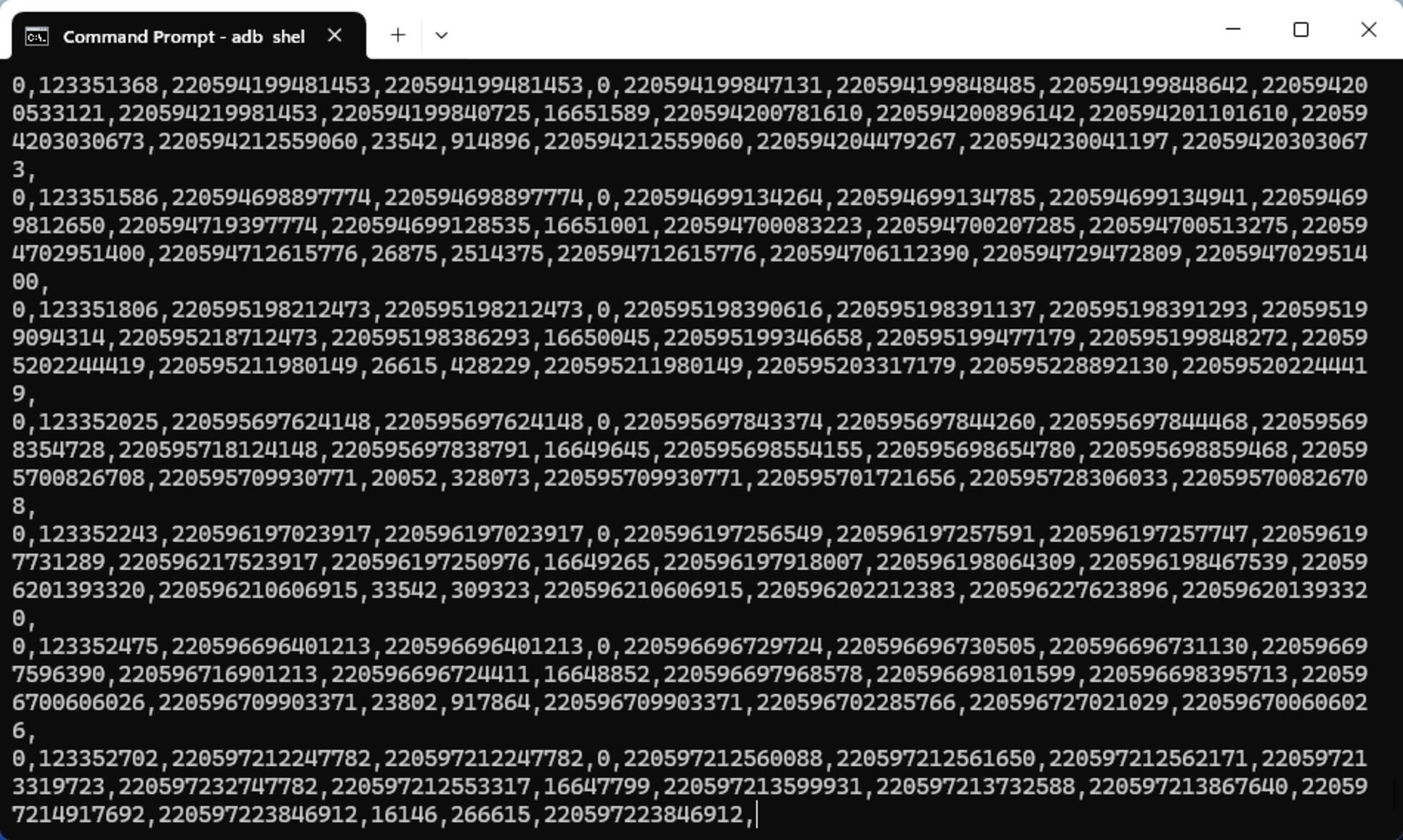 خروجی دستور dumpsys اندروید