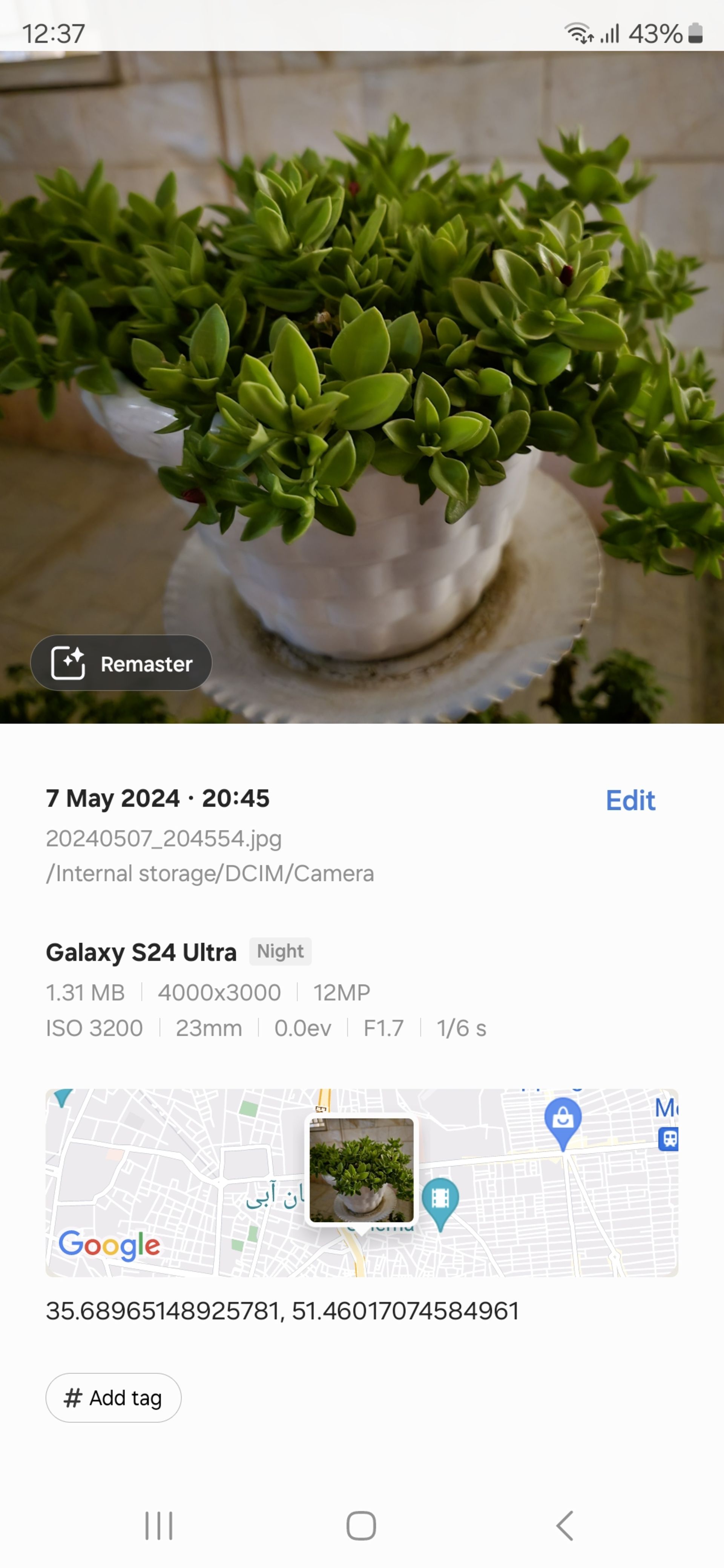 Add tags to photos in Samsung Gallery