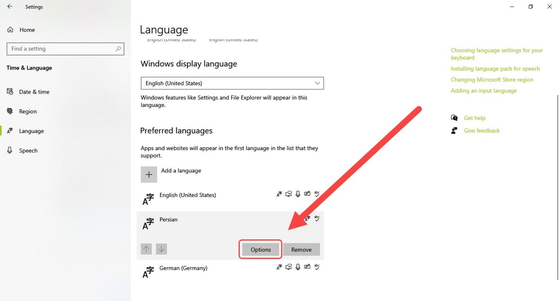 Add Persian Keyboard Windows 10