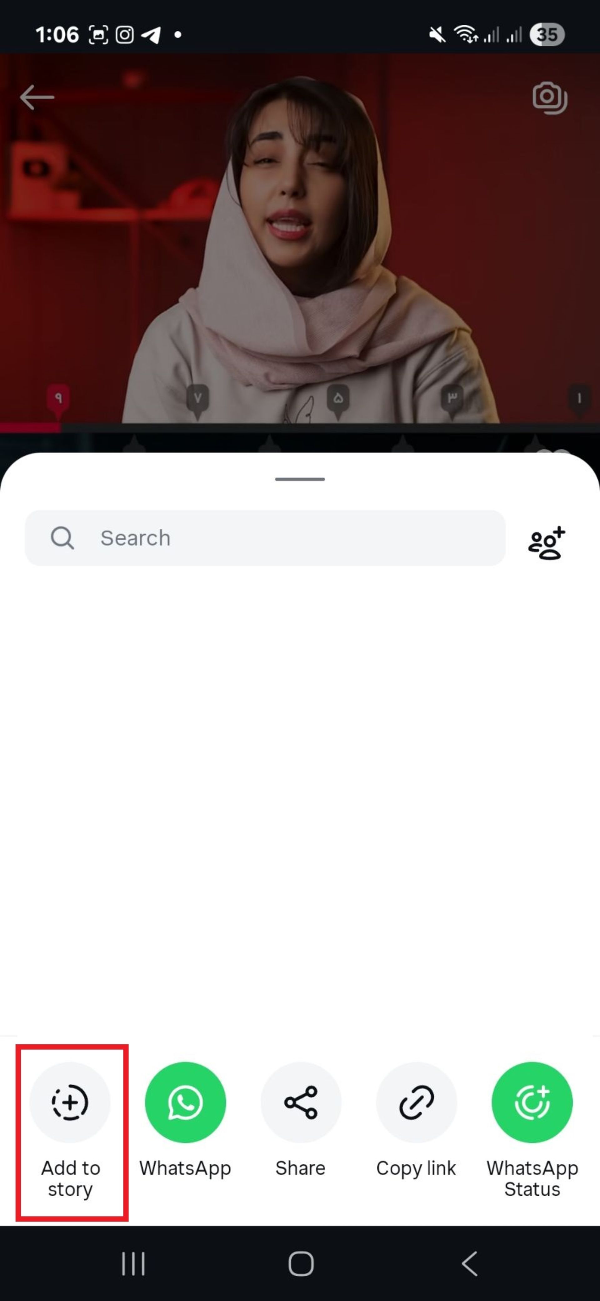 افزودن به استوری در اینستاگرام