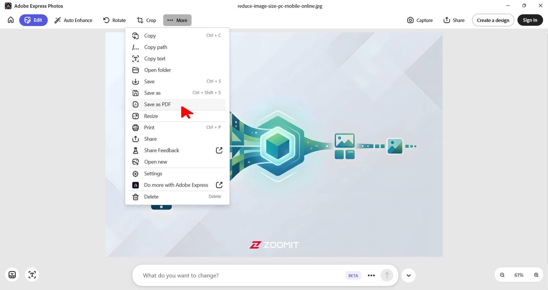 تبدیل عکس به پی دی اف با Adobe Acrobat
