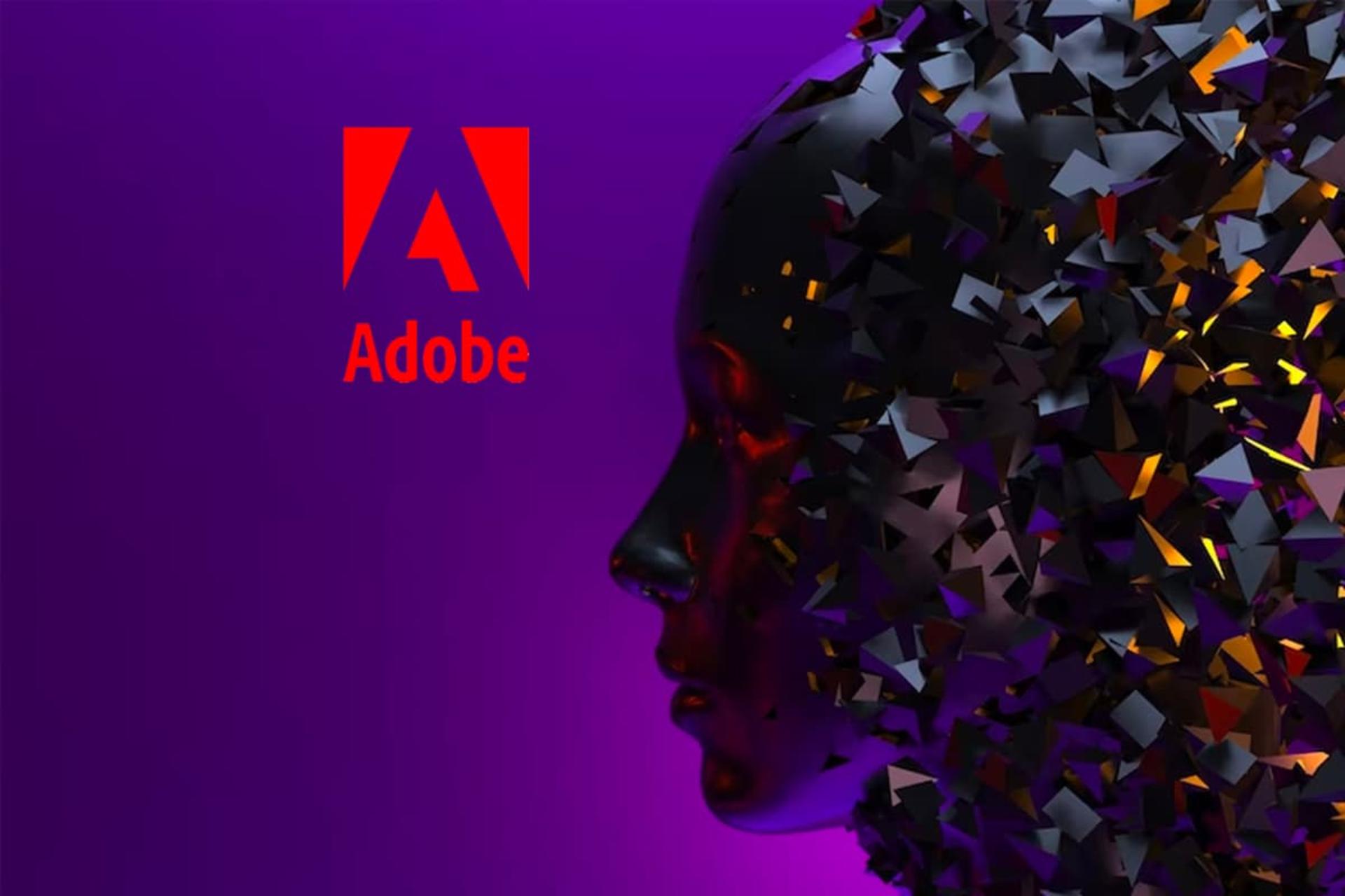 هوش مصنوعی مشکی نیم رخ لوگو ادوبی Adobe