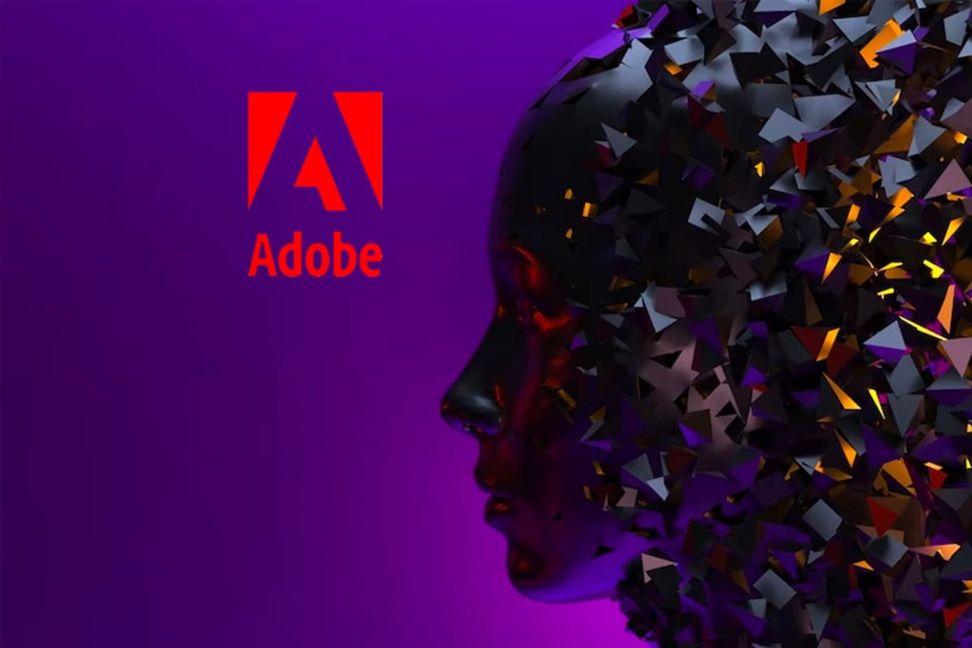 هوش مصنوعی مشکی نیم رخ لوگو ادوبی Adobe