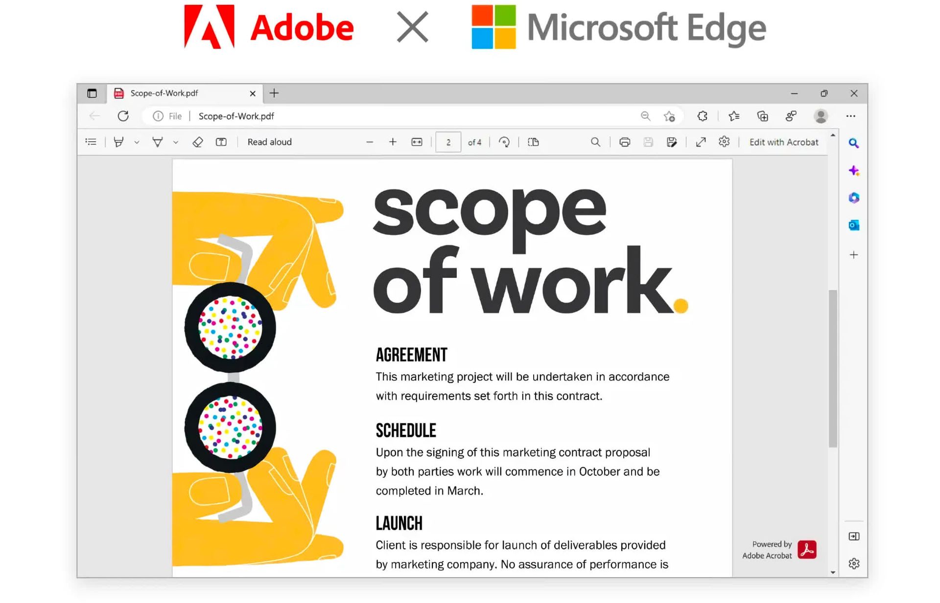 مرورگر مایکروسافت اج / Microsoft Edge با ادوبی پی دی اف