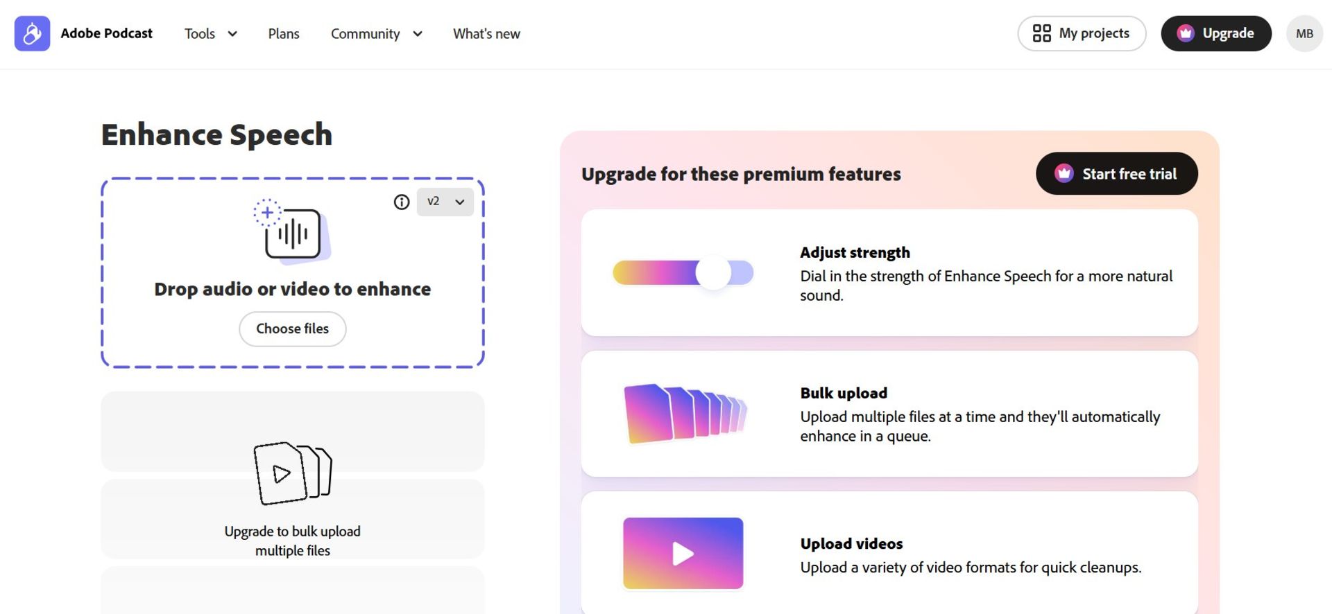 وب سایت Adobe podcast