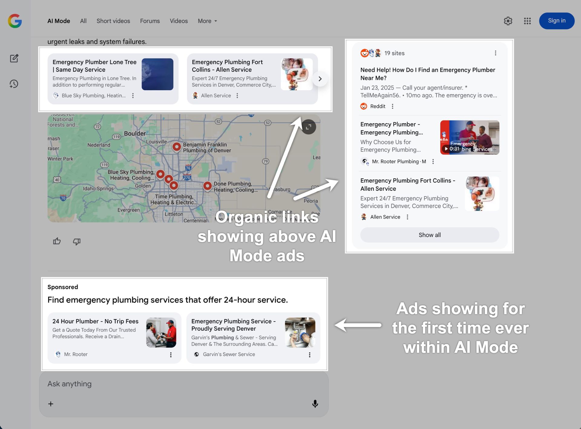 تبلیغات در نتایج جست‌وجوی AI Mode گوگل