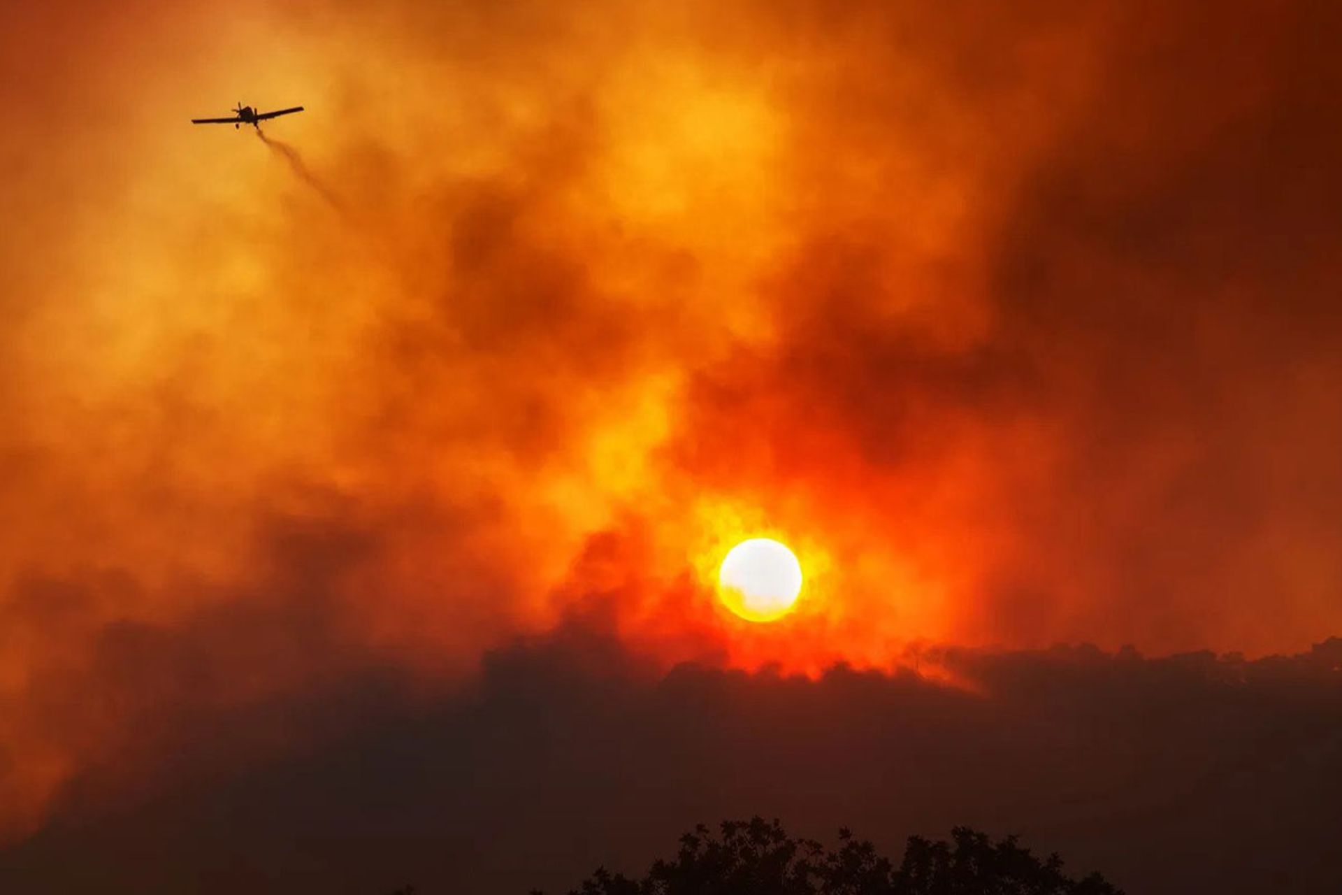 هواپیما در غروب آفتاب
