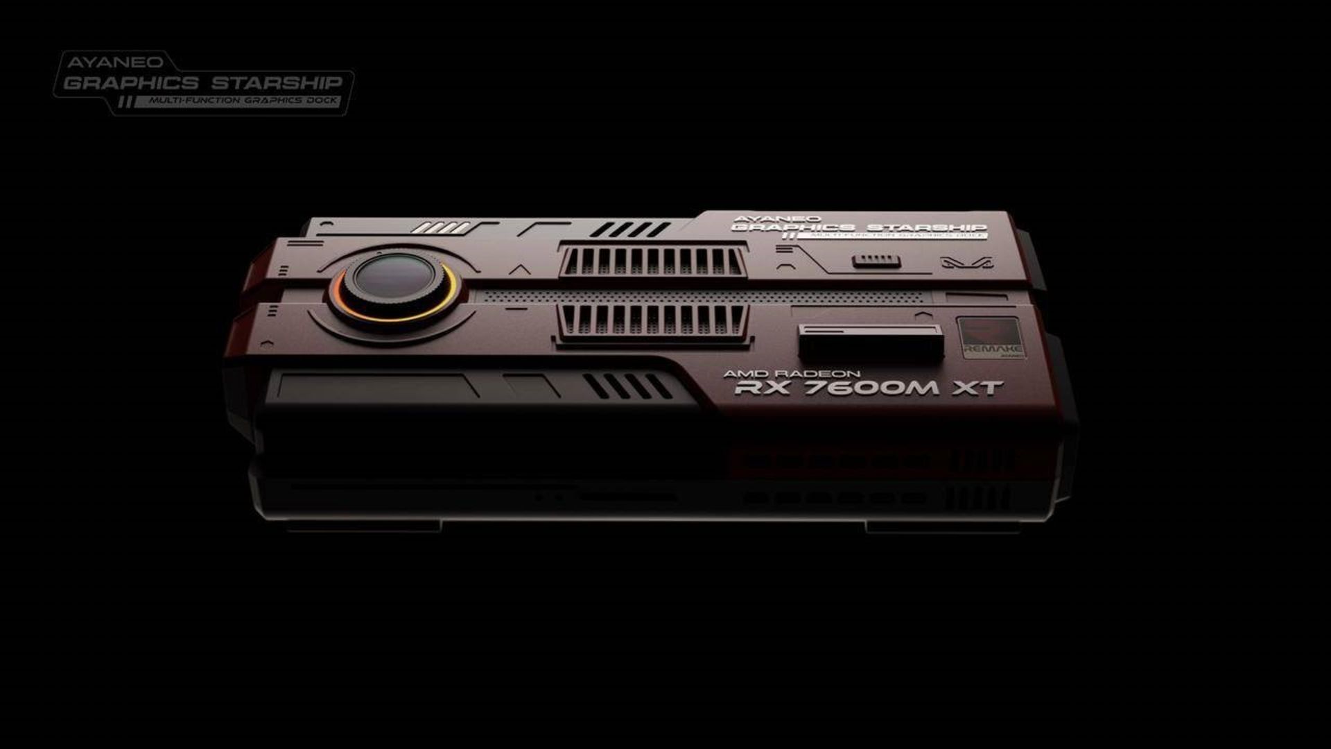 داک گرافیکی AG01 رنگ قرمز از نمای کناری پس زمینه سیاه