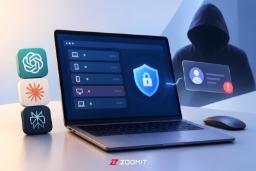 نماد امنیت و قفل دیجیتال روی صفحه نمایش لپ‌تاپ در برابر هکر