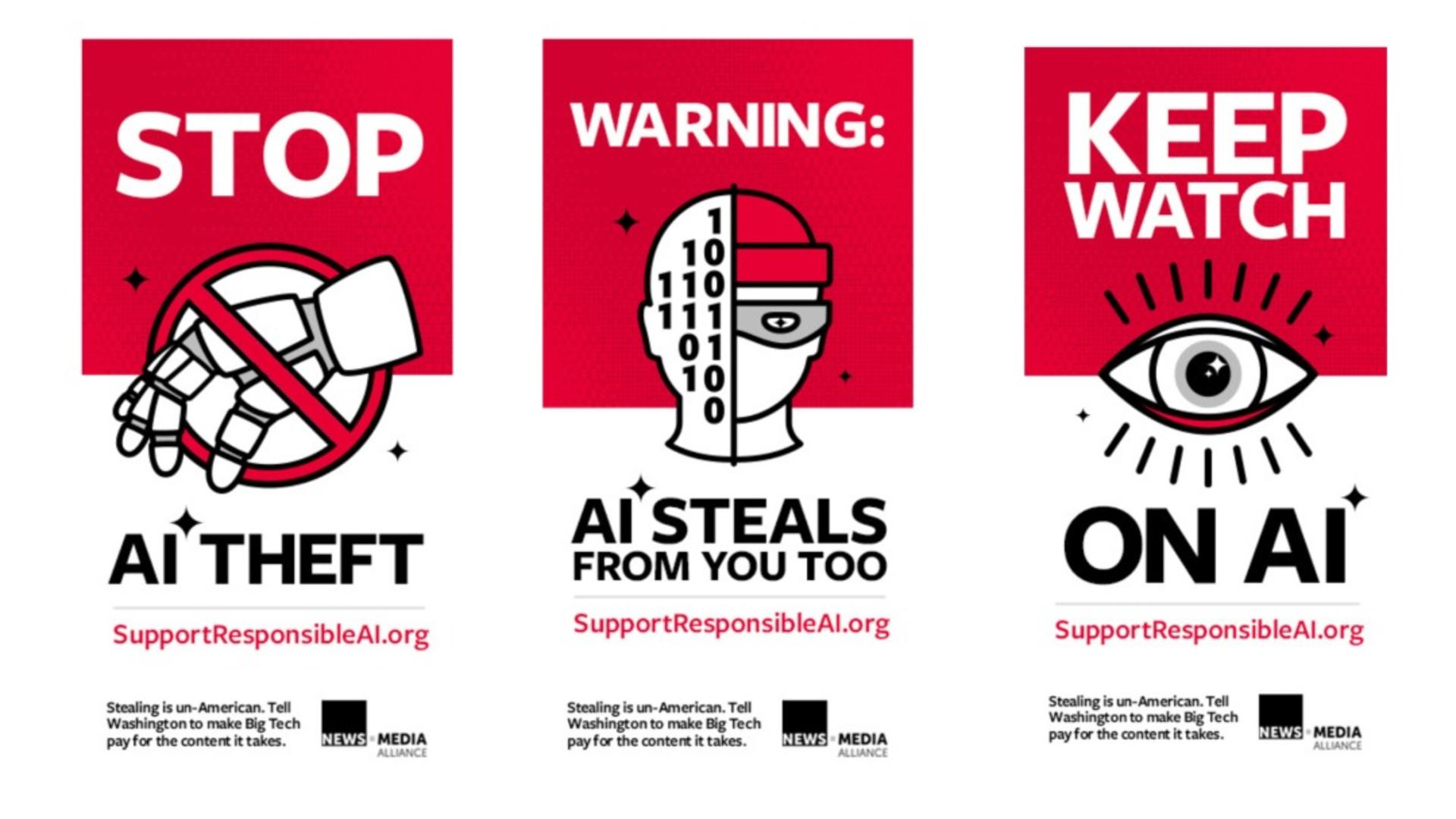 آگهی‌های تبلیغاتی کمپین Support Responsible AI با شعار‌های مختلف