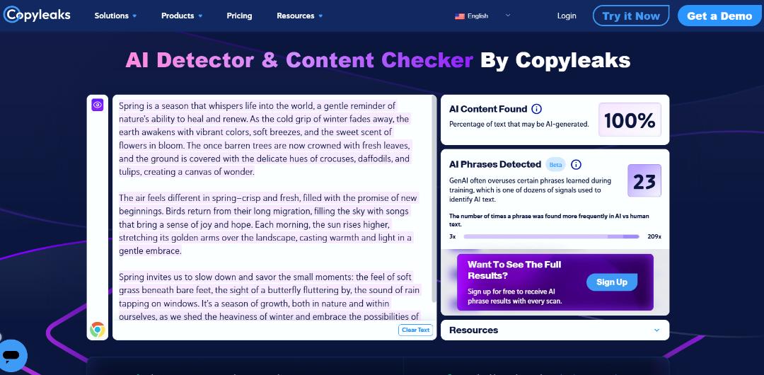 ابزار تشخیص محتوای هوش مصنوعی Copyleaks