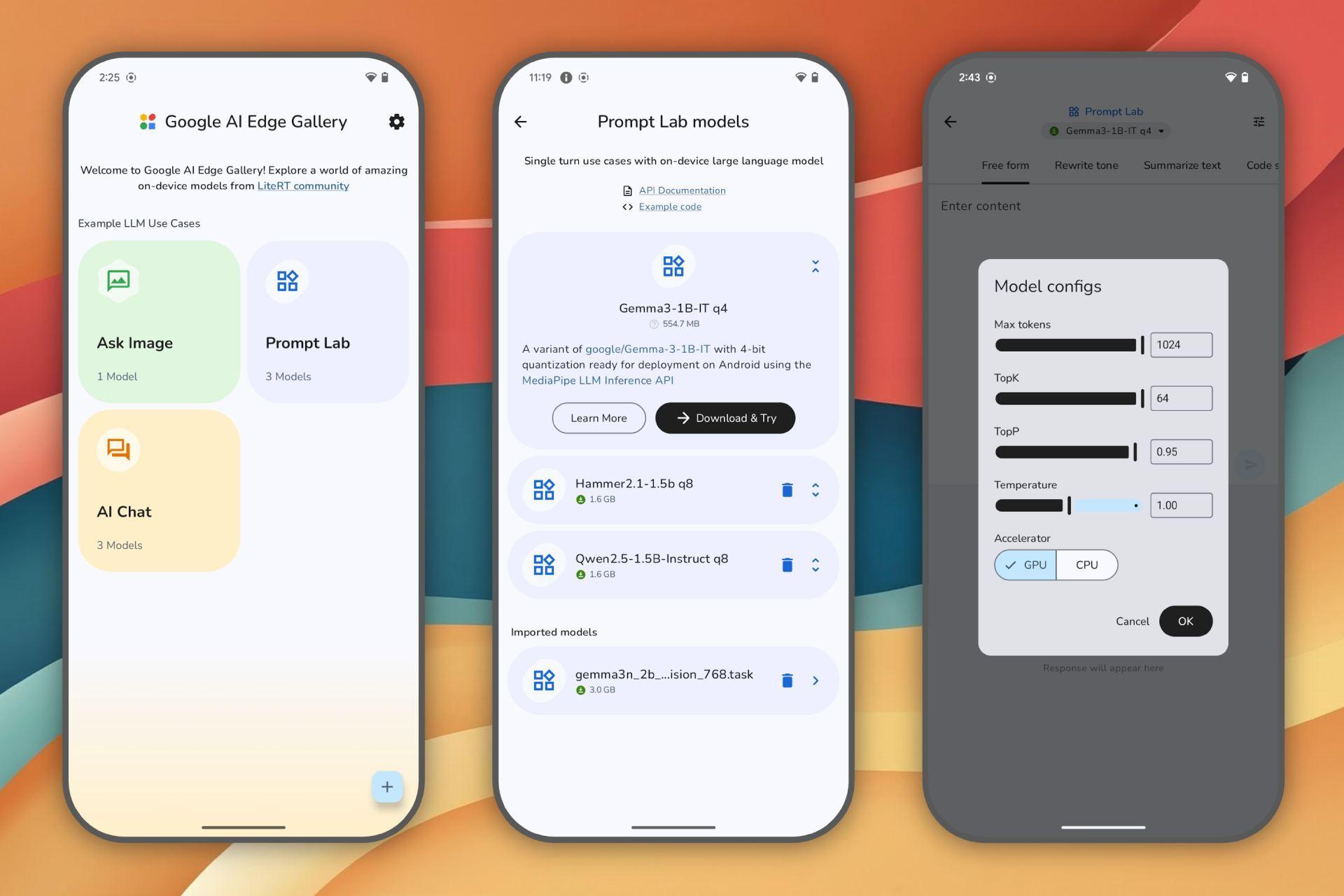 اپلیکیشن گوگل AI Edge Gallery