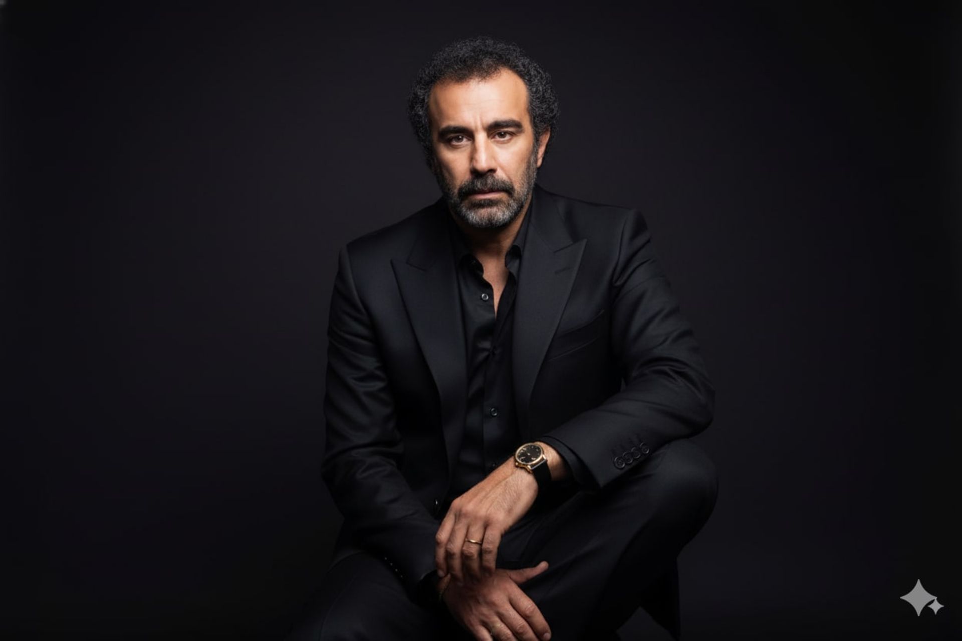 نقی معمولی در کت و شلوار مشکی - سبک تصویربرداری مجلات - هوش مصنوعی