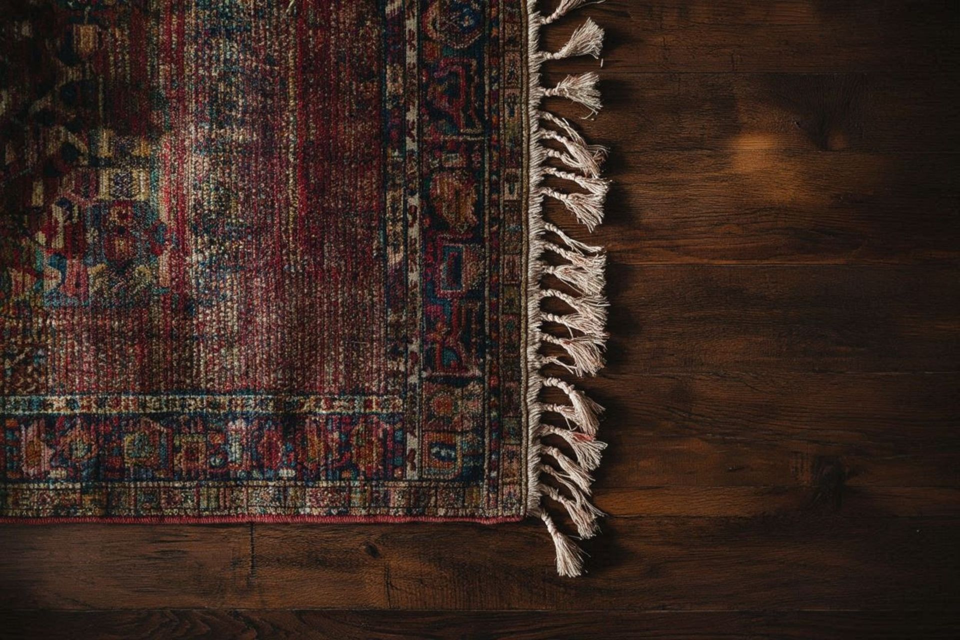 فرش روی کف‌پوش چوبی