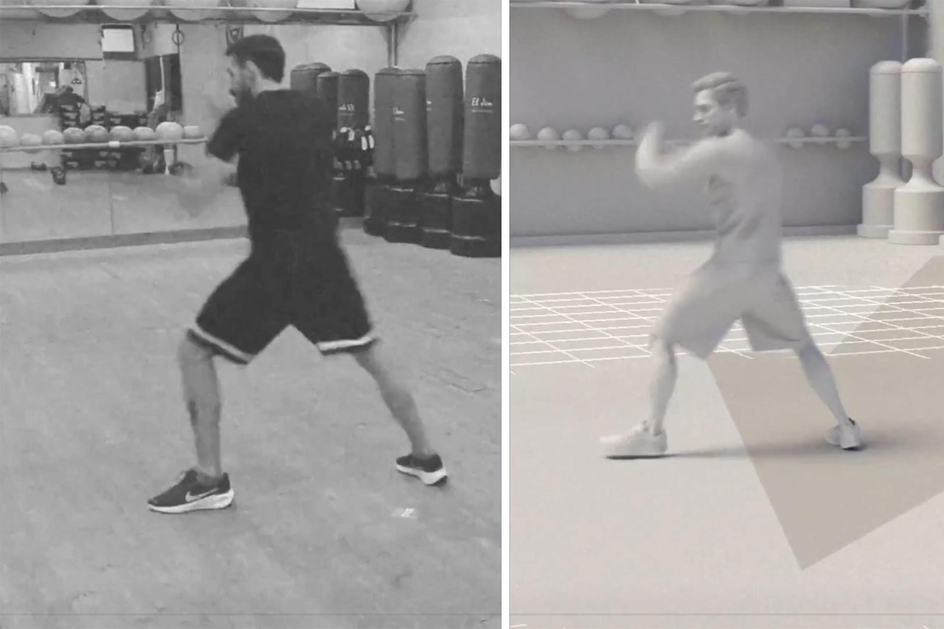 موشن کپچر یک پسر جوان در حال اجرای حرکات رزمی