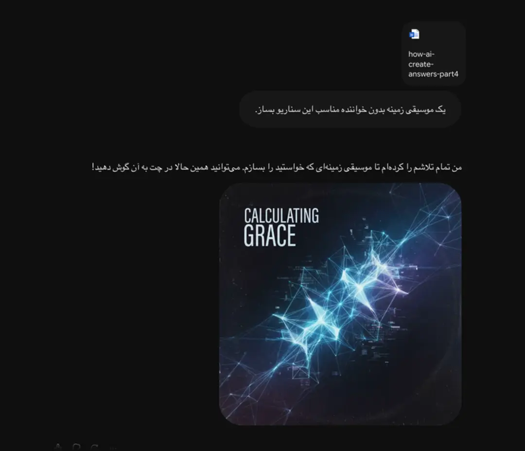 موسیقی زمینه ساخته شده با لیریا ۳٫۵ از روی فایل ورد فارسی