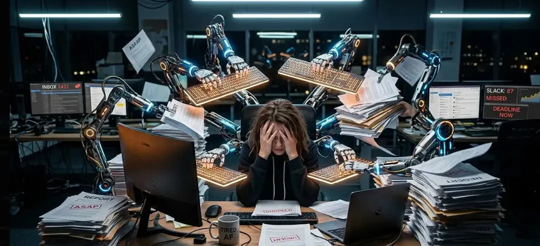 فشار کاری ناشی از بازوهای رباتیک هوش مصنوعی بر کارمند