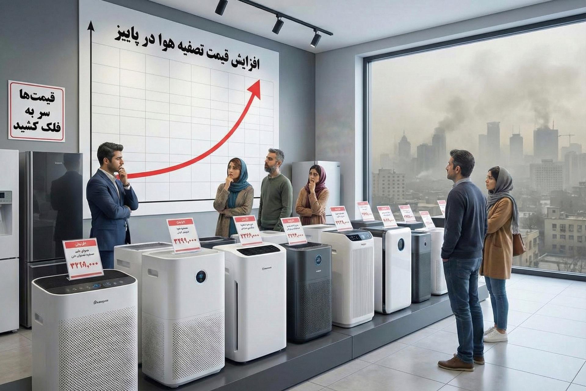 مردم در فروشگاه دستگاه‌های تصفیه هوا