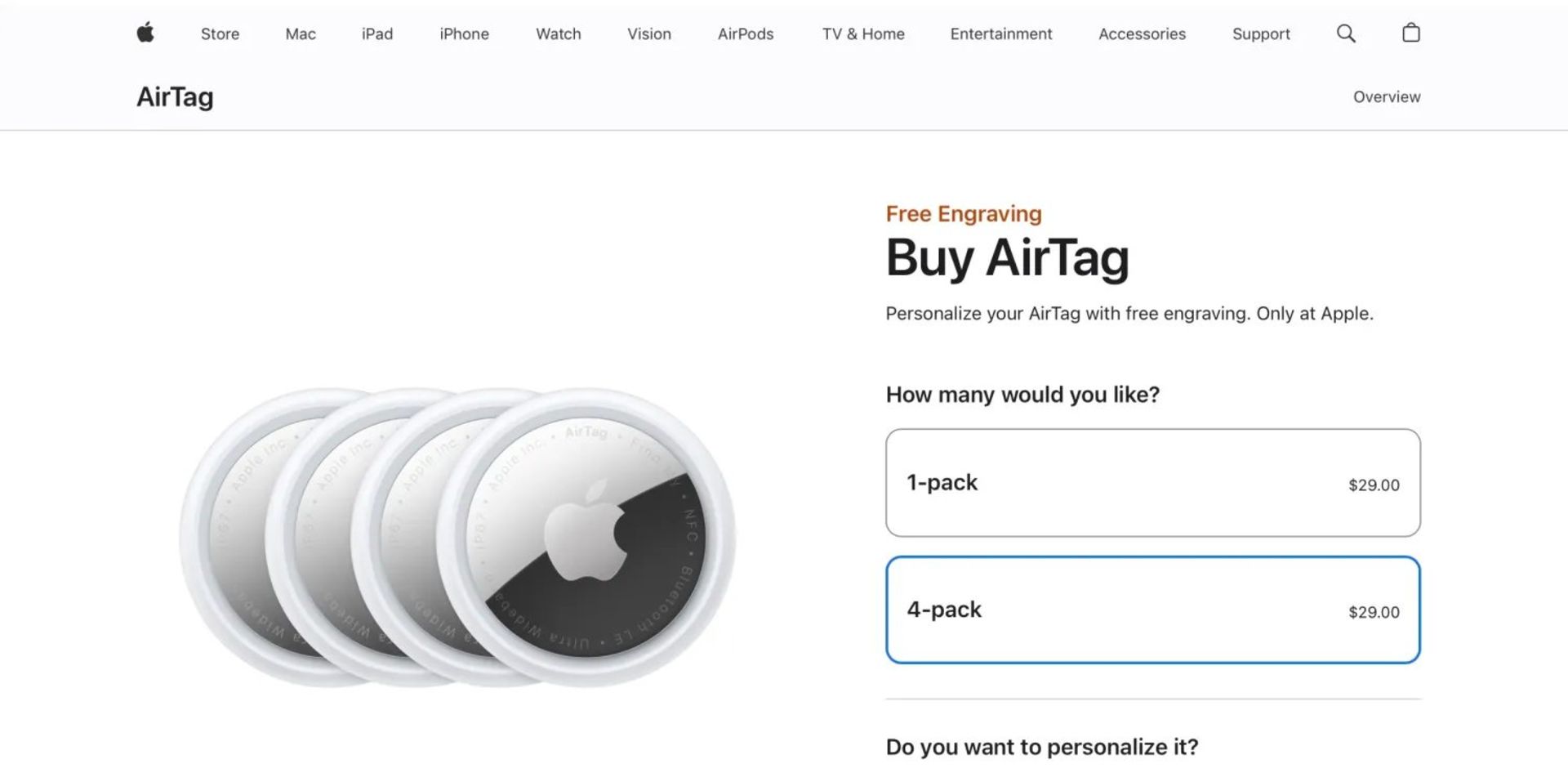 اشتباه قیمت گذاری ایرتگ در سایت اپل