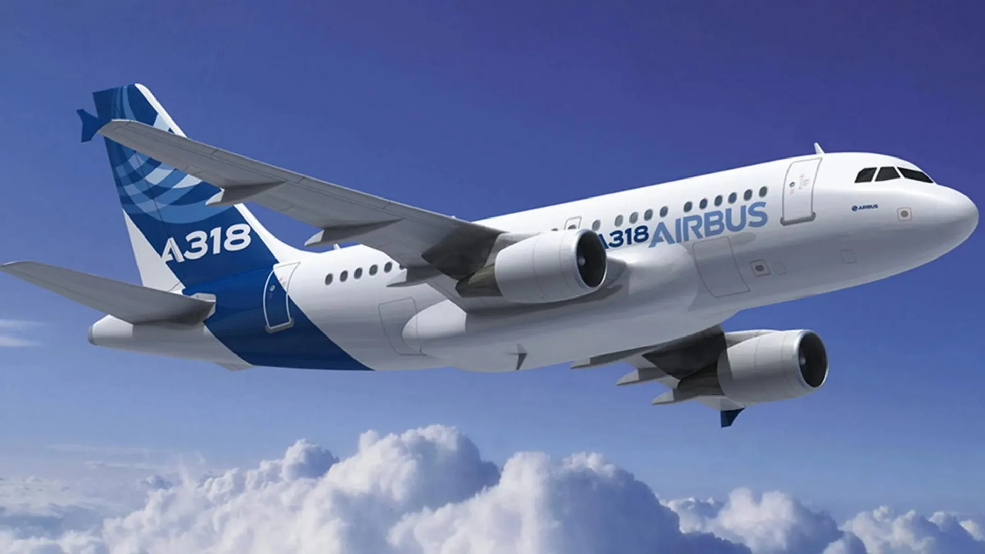 هواپیمای ایرباس A318 درحال پرواز