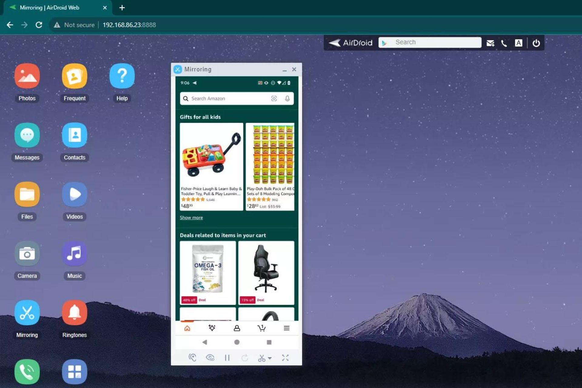 مشاهده صفحه گوشی روی کامپیوتر با AirDroid