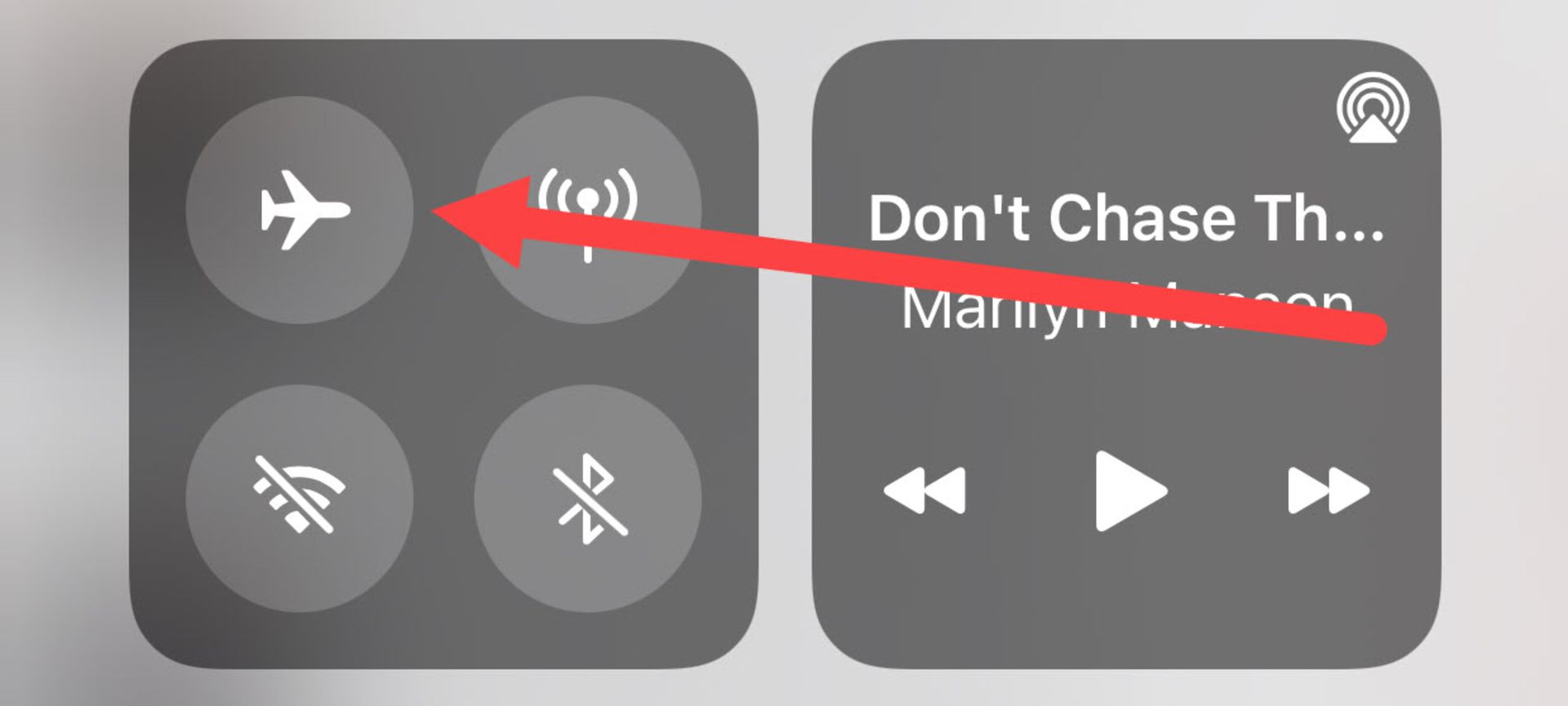 حالت هواپیما در کنترل سنتر آیفون