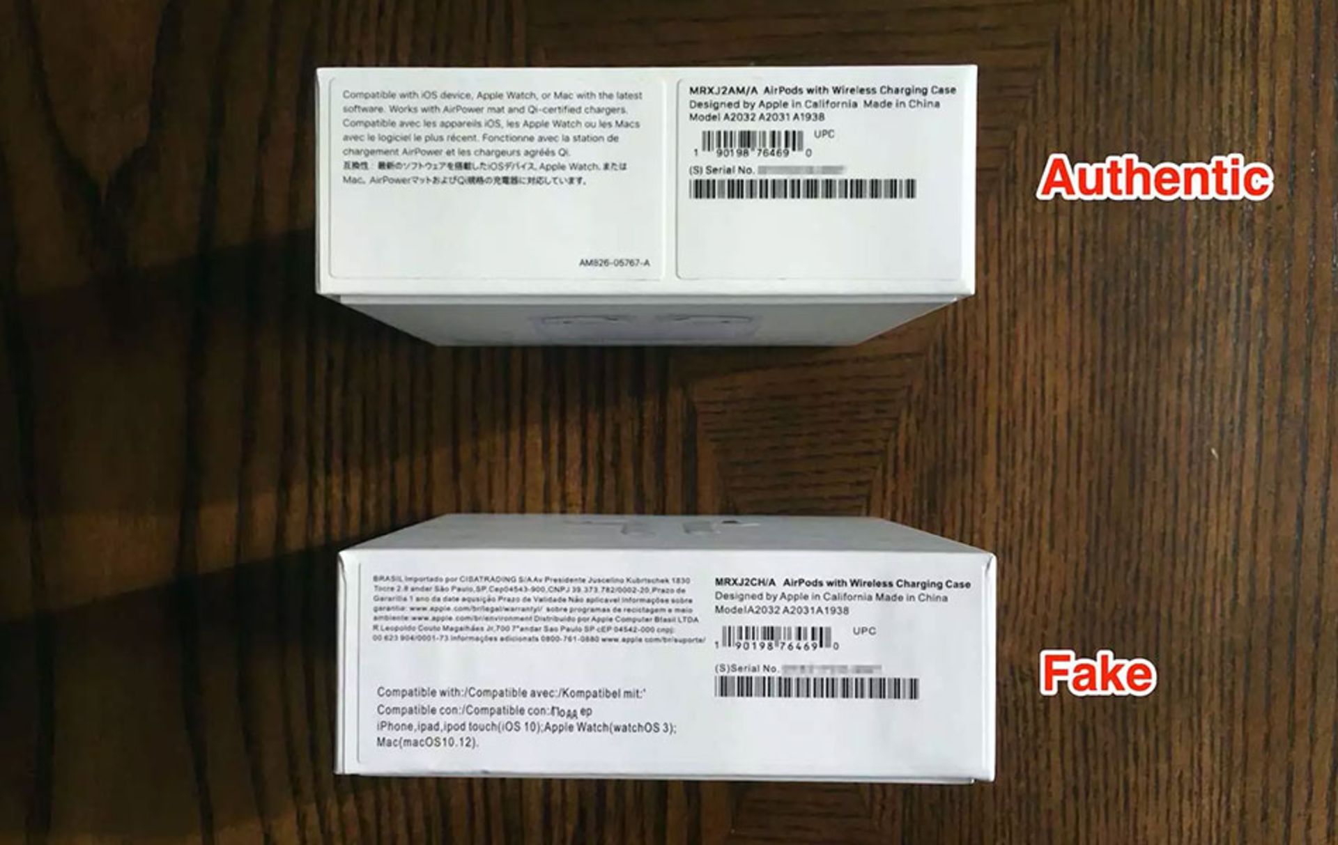 سریال نامبر ایرپاد روی کارتن این محصول