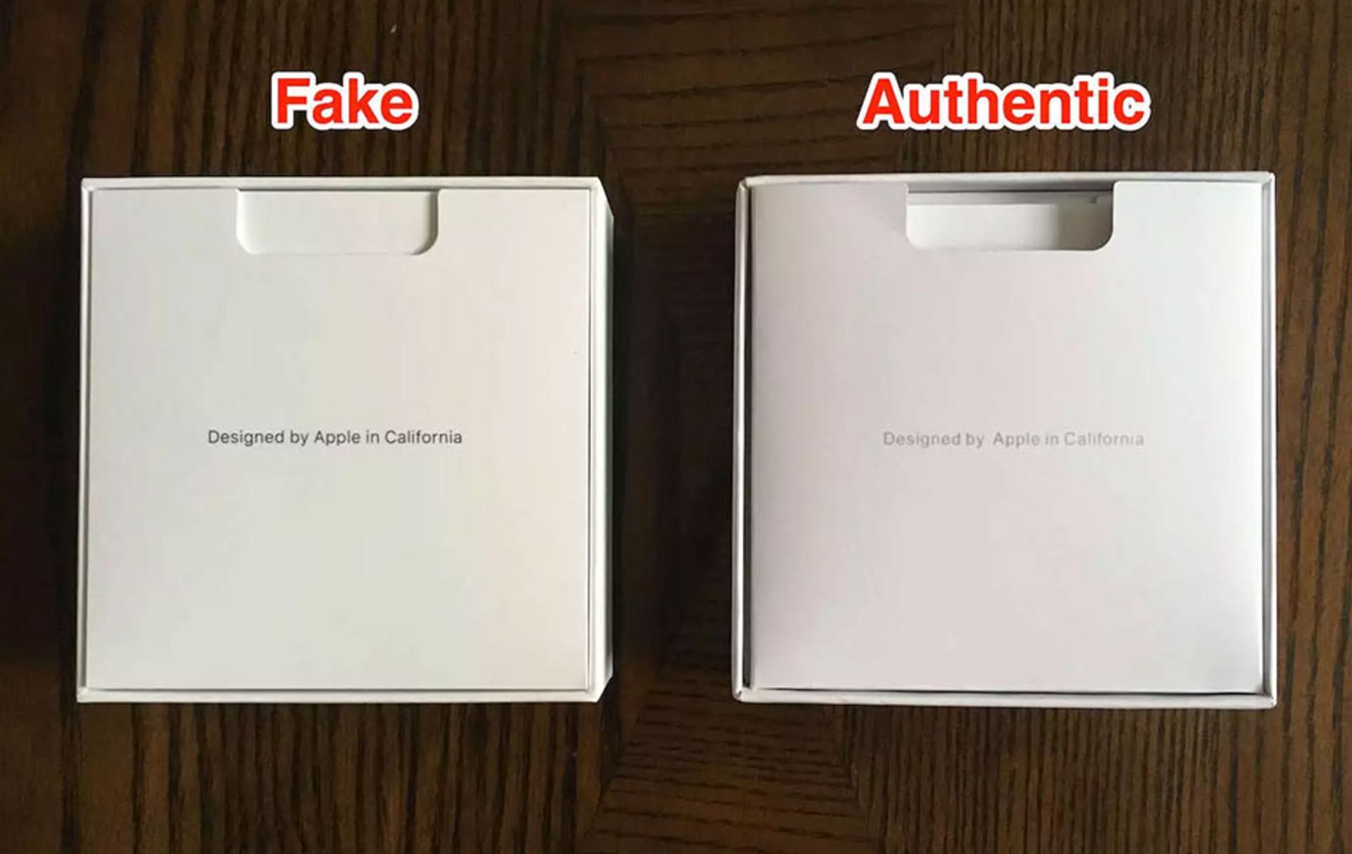 جمله‌ی Airpods Desined by Apple روی قسمت داخلی جعبه