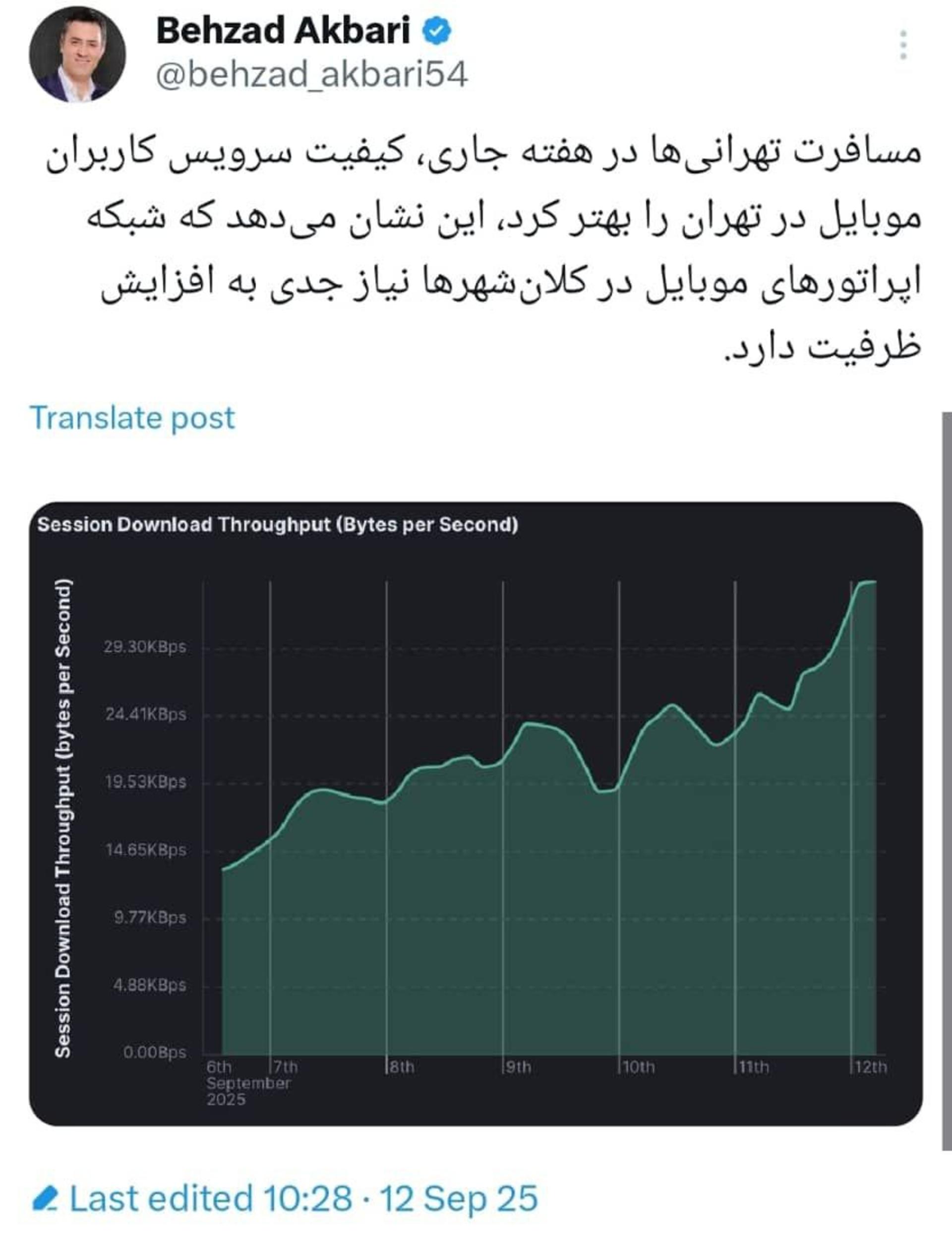 پست بهزاد اکبری در ایکس