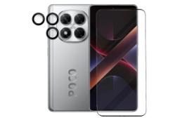 محافظ صفحه نمایش گوشی آکوآرا مدل BKRNGGLS مناسب شیائومی Poco X7 به همراه محافظ لنز دوربین