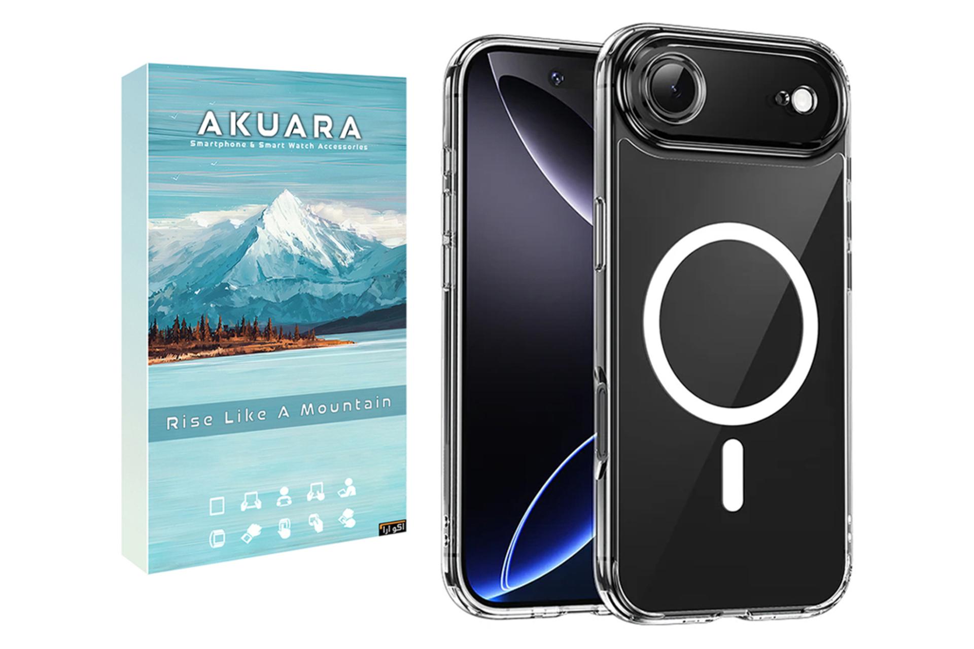 جعبه قاب گوشی آکوآرا مدل Clear MagSafe مناسب اپل iPhone 17 Air