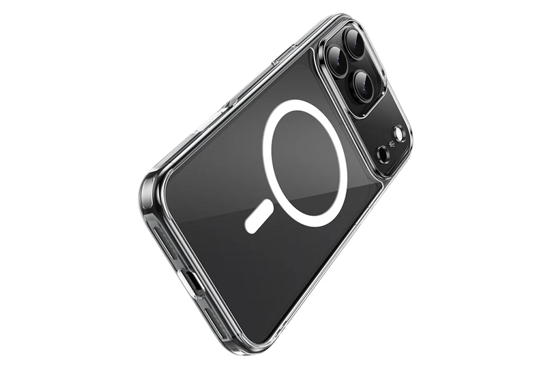 نمای کنار قاب گوشی آکوآرا مدل Clear MagSafe مناسب اپل iPhone 17 Pro Max