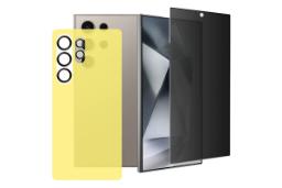 محافظ صفحه نمایش گوشی آکوآرا مدل Full-Pack مناسب سامسونگ Galaxy S24 Ultra به همراه محافظ لنز دوربین