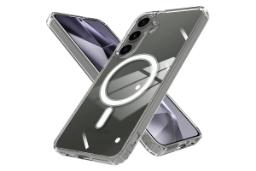 قاب گوشی آکوآرا مدل MagSafe GLS BKRNG مناسب سامسونگ Galaxy S24 FE همراه با محافظ لنز و صفحه نمایش