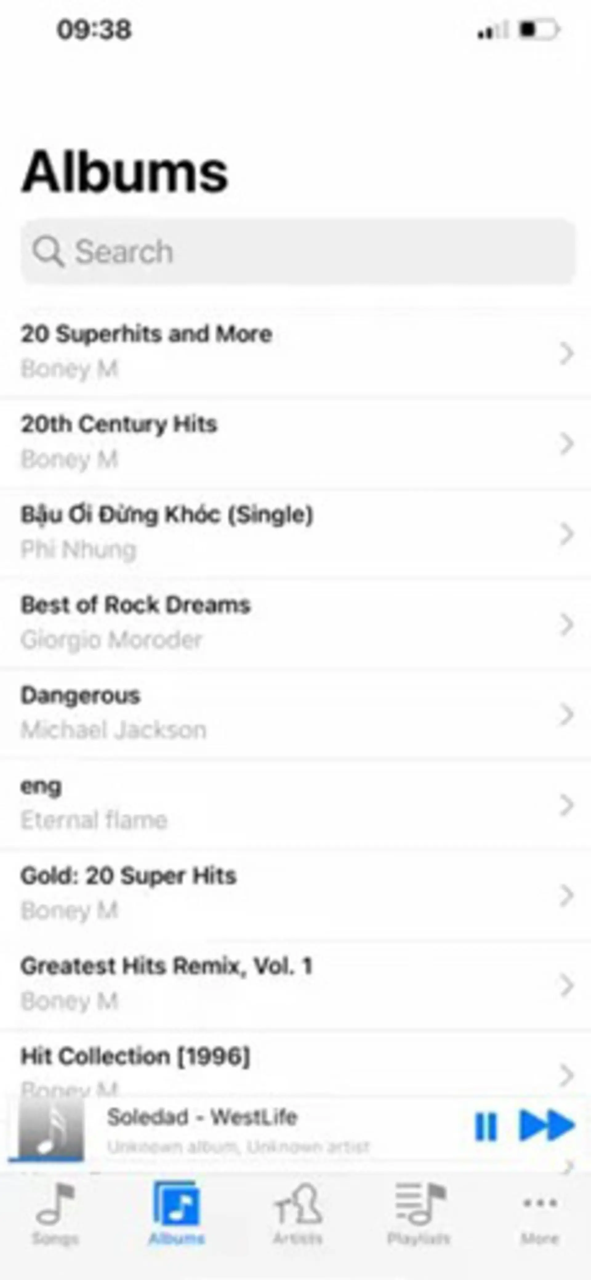 آلبوم موسیقی در برنامه موزیک پلیر FLAC Player Plus