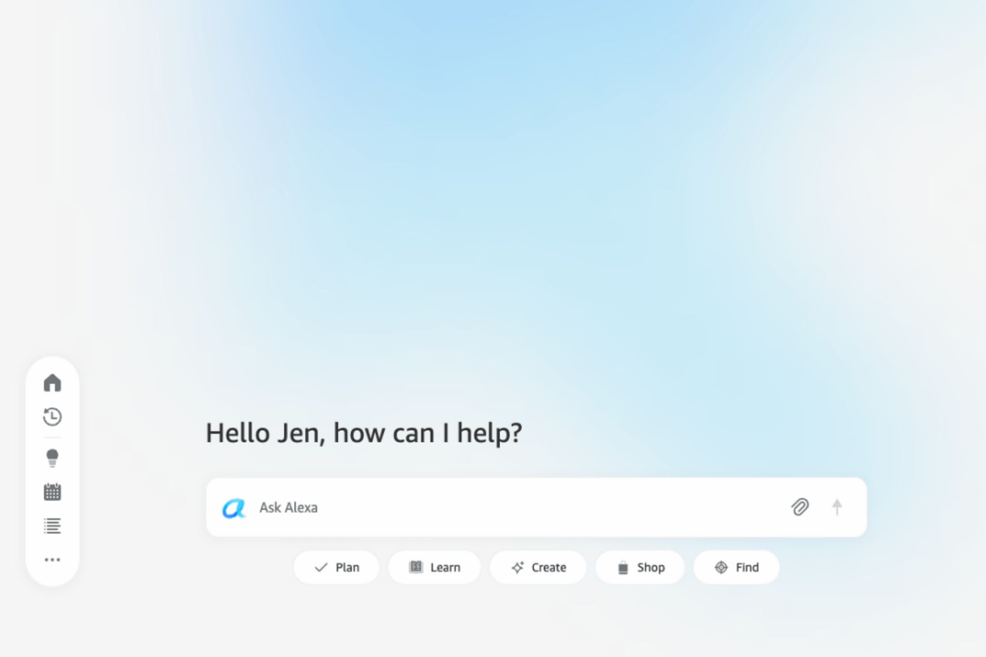 رابط کاربری نسخه‌ی وب دستیار هوش مصنوعی الکسا پلاس