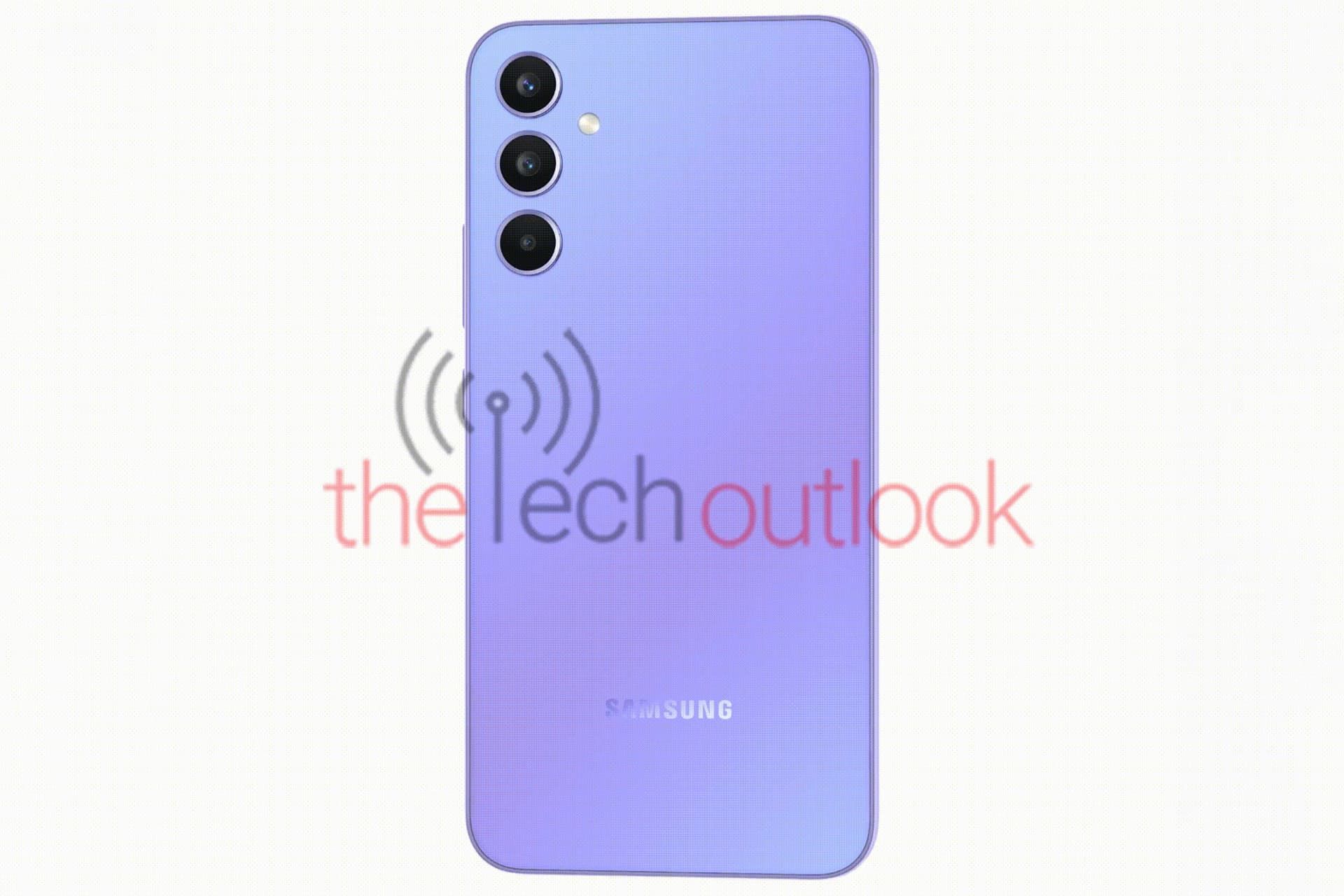 نمای پشتی گلکسی A34 سامسونگ رنگ بنفش