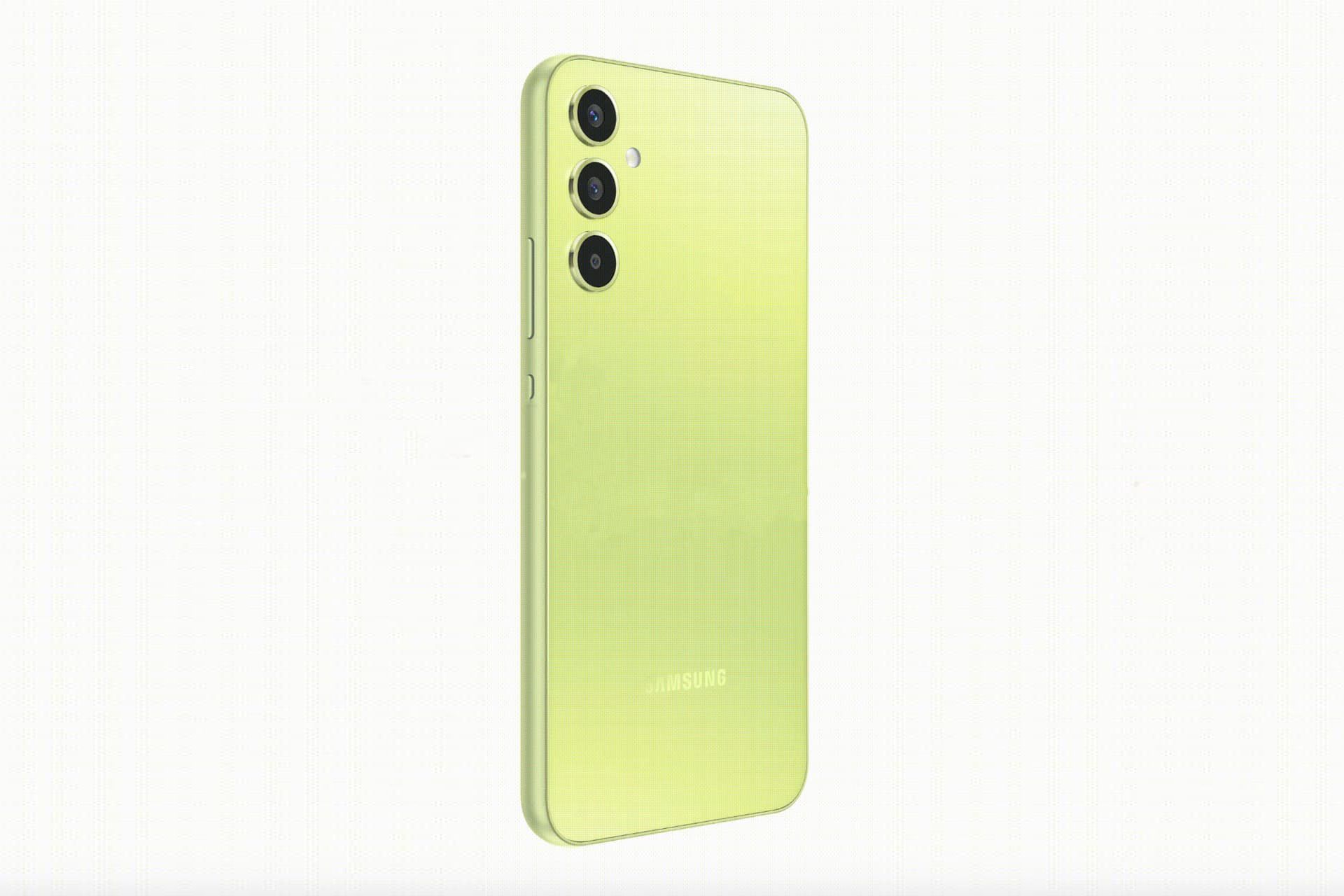 گلکسی A34 سامسونگ از نمای پشت رنگ سبز