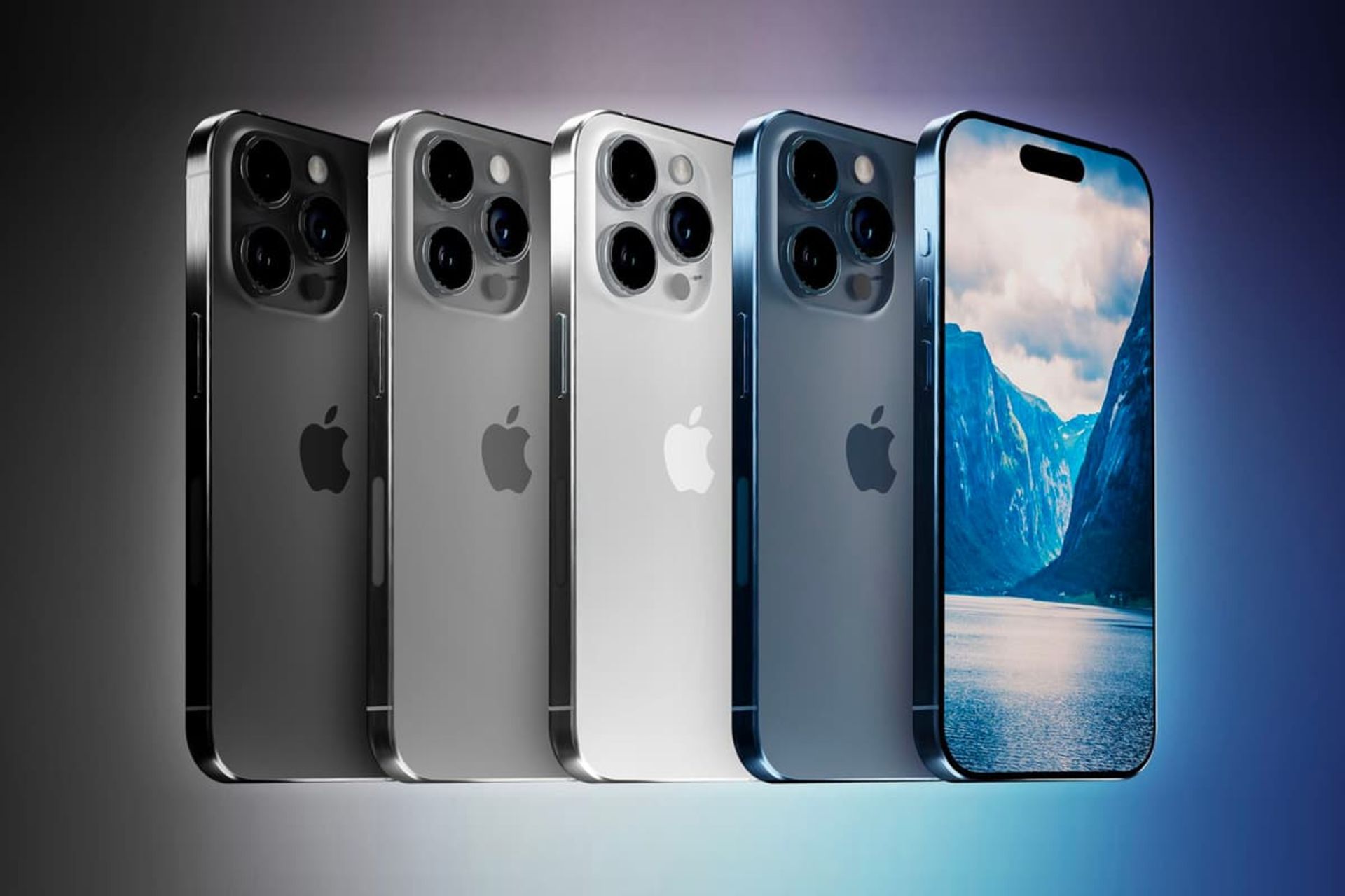 رنگ بندی آیفون ۱۵ پرو مکس رندر غیررسمی نمای جلو و پشت