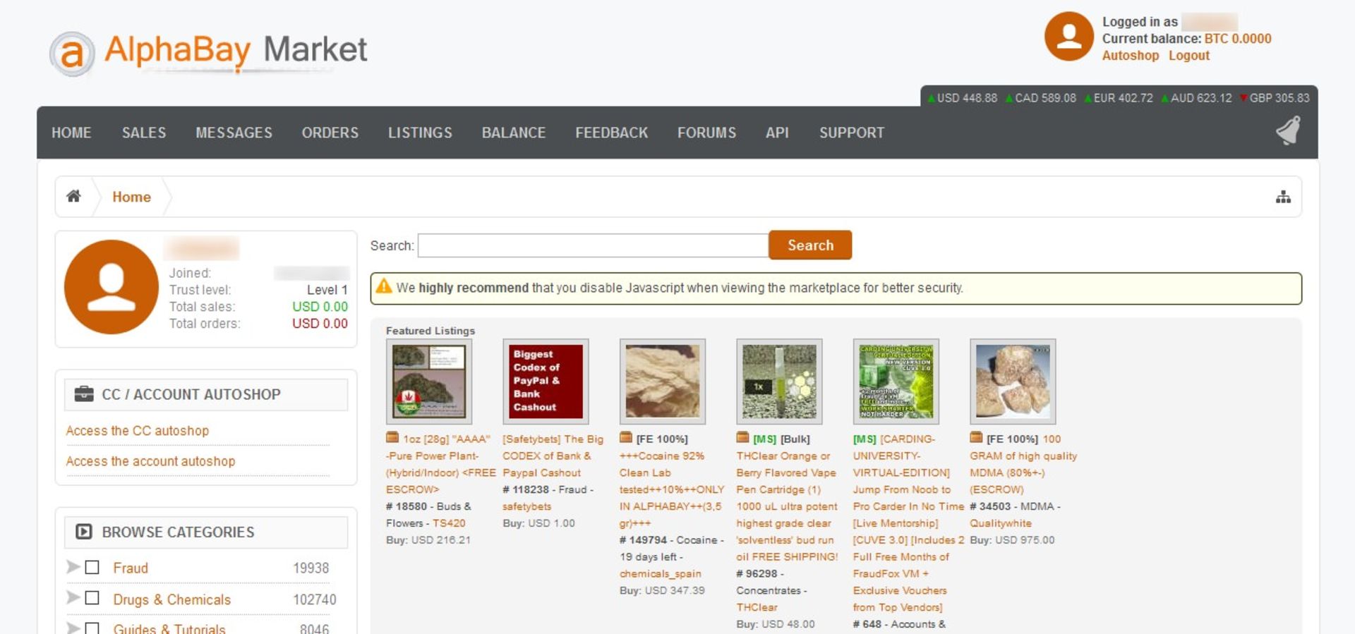 وب‌سایت آلفابی / AlphaBay Market
