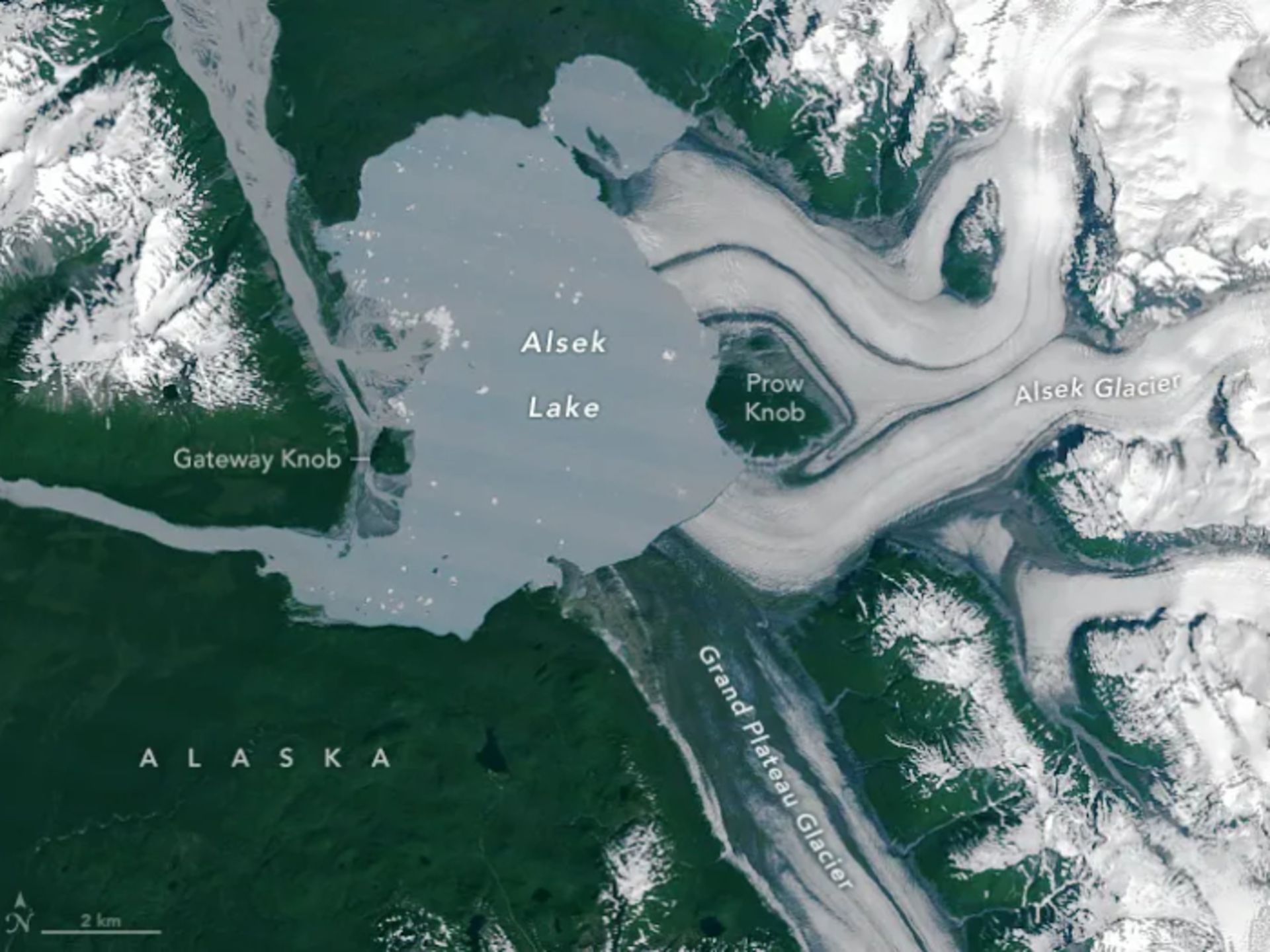 یخچال طبیعی آلسک در آلاسکا در ۵ ژوئیه ۱۹۸۴